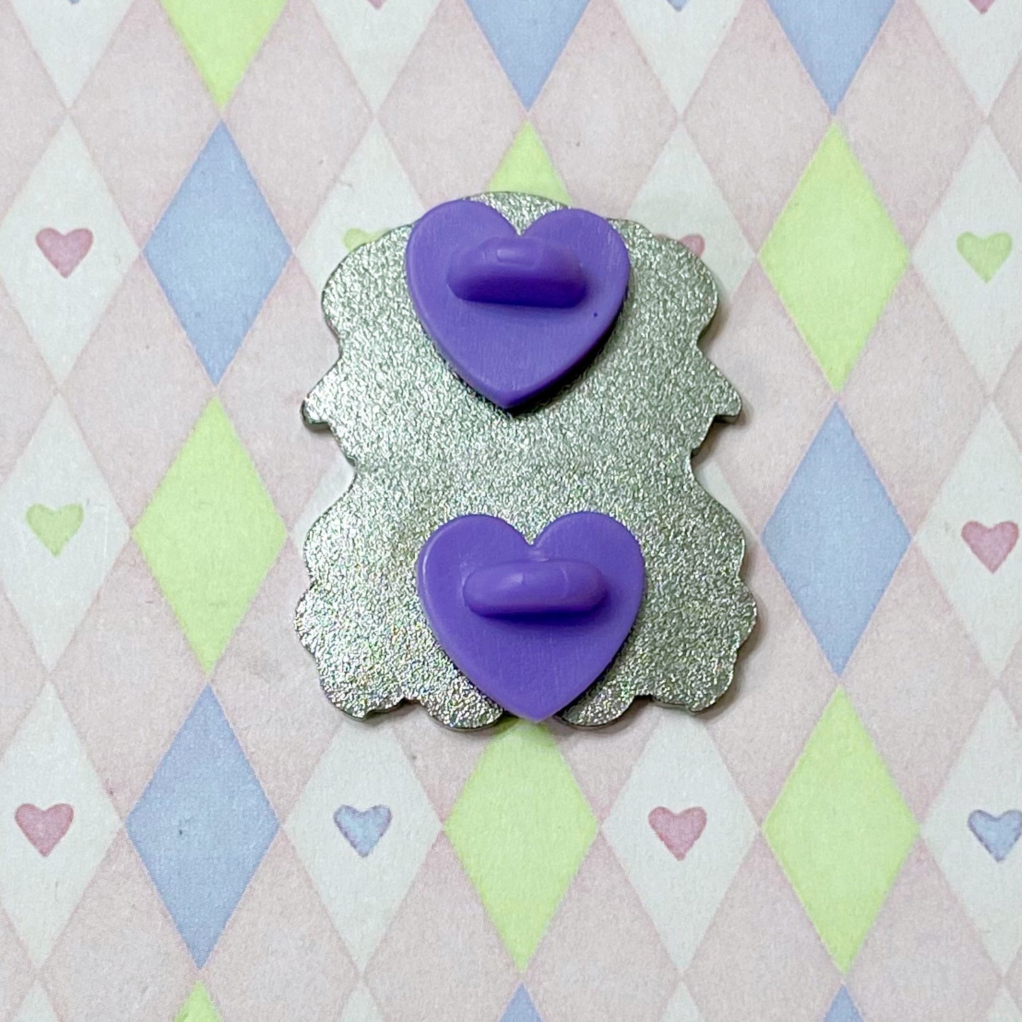 touhou fumofumo patchouli knowledge anime silver glitter enamel pin! (1.5")
