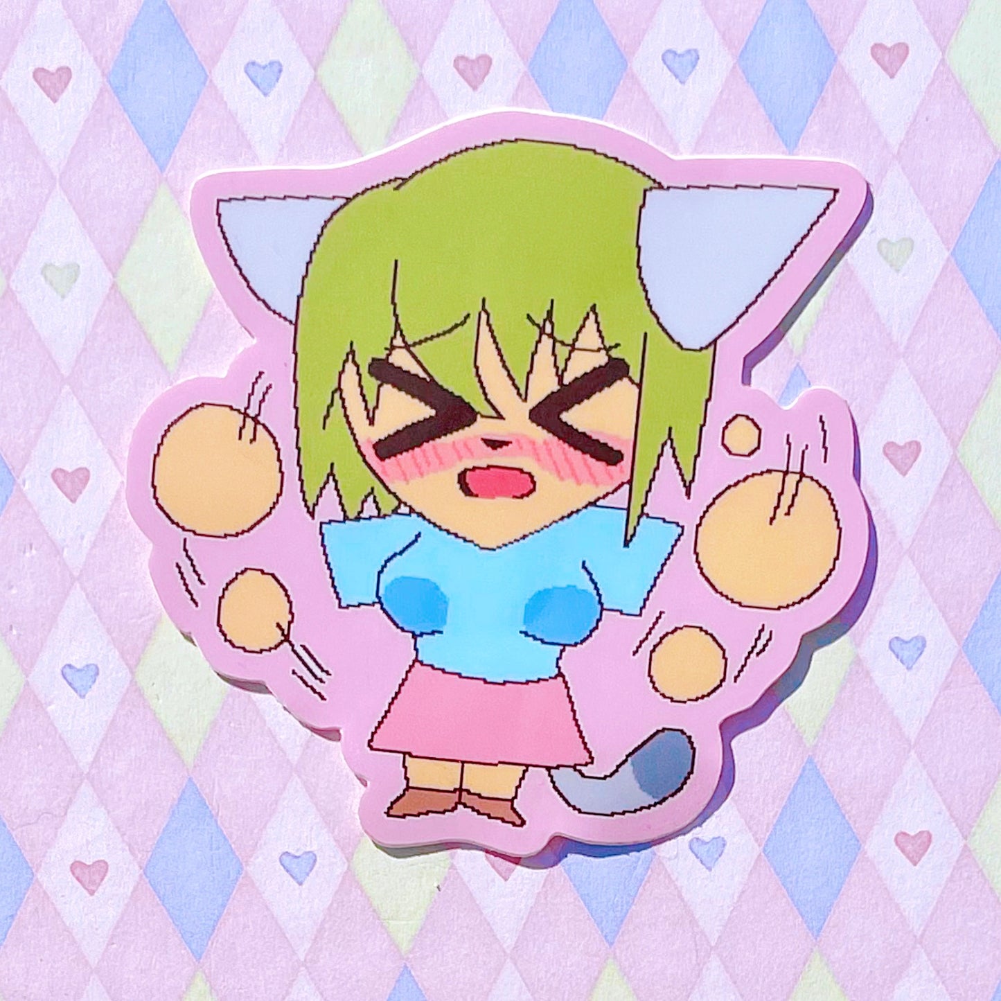 nyan neko sugar girls raku-chan stimming sticker! (3")
