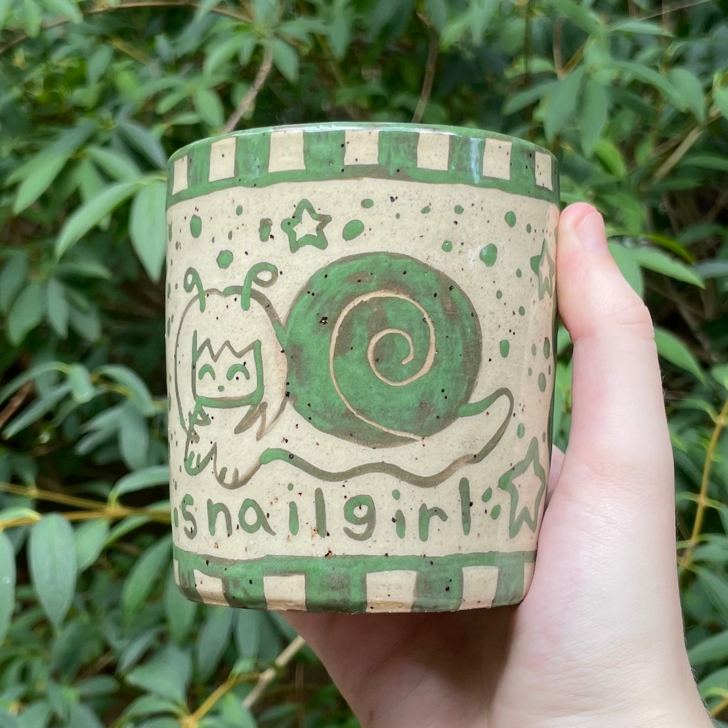 green home butterfly snailgirl kawaii ceramic stoneware flower pot!