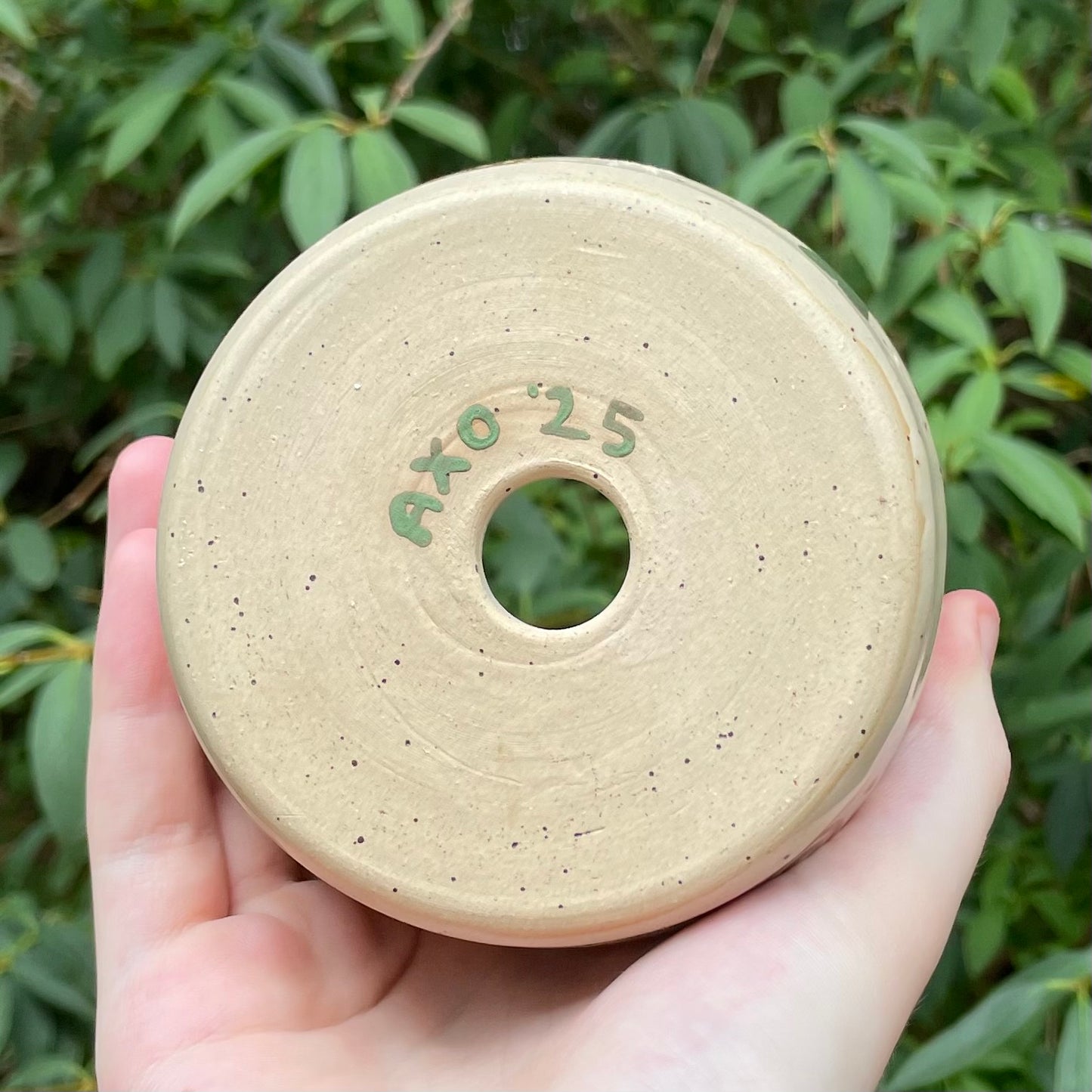 green brown snailgirl kawaii ceramic stoneware flower pot!