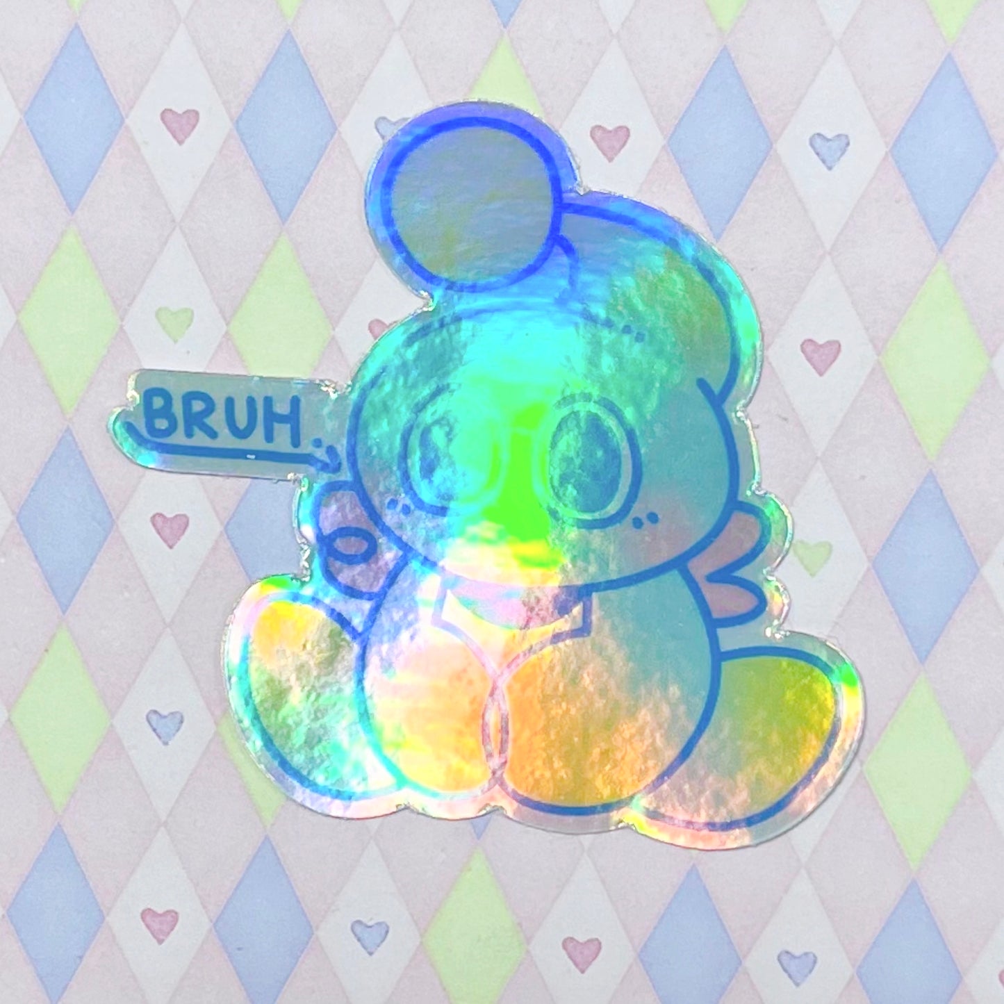bruh chao holographic rainbow sticker! (3")