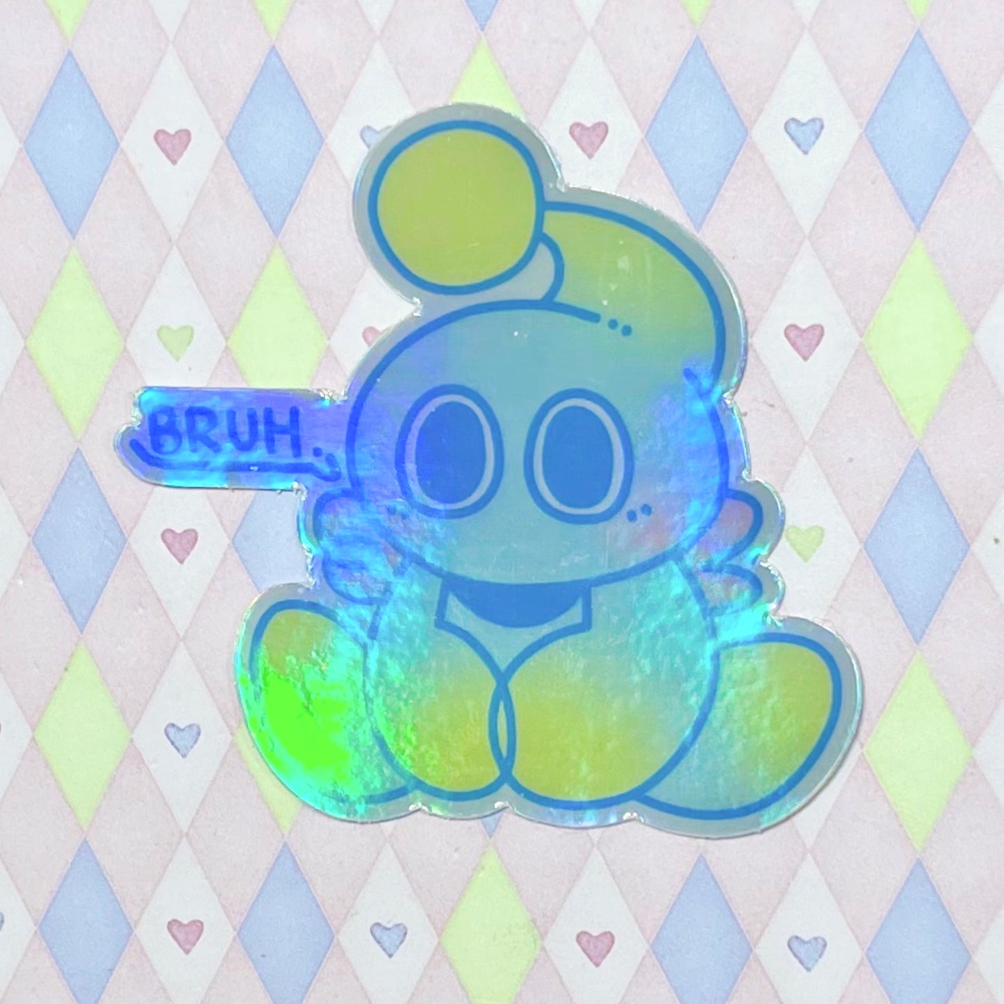 bruh chao holographic rainbow sticker! (3")