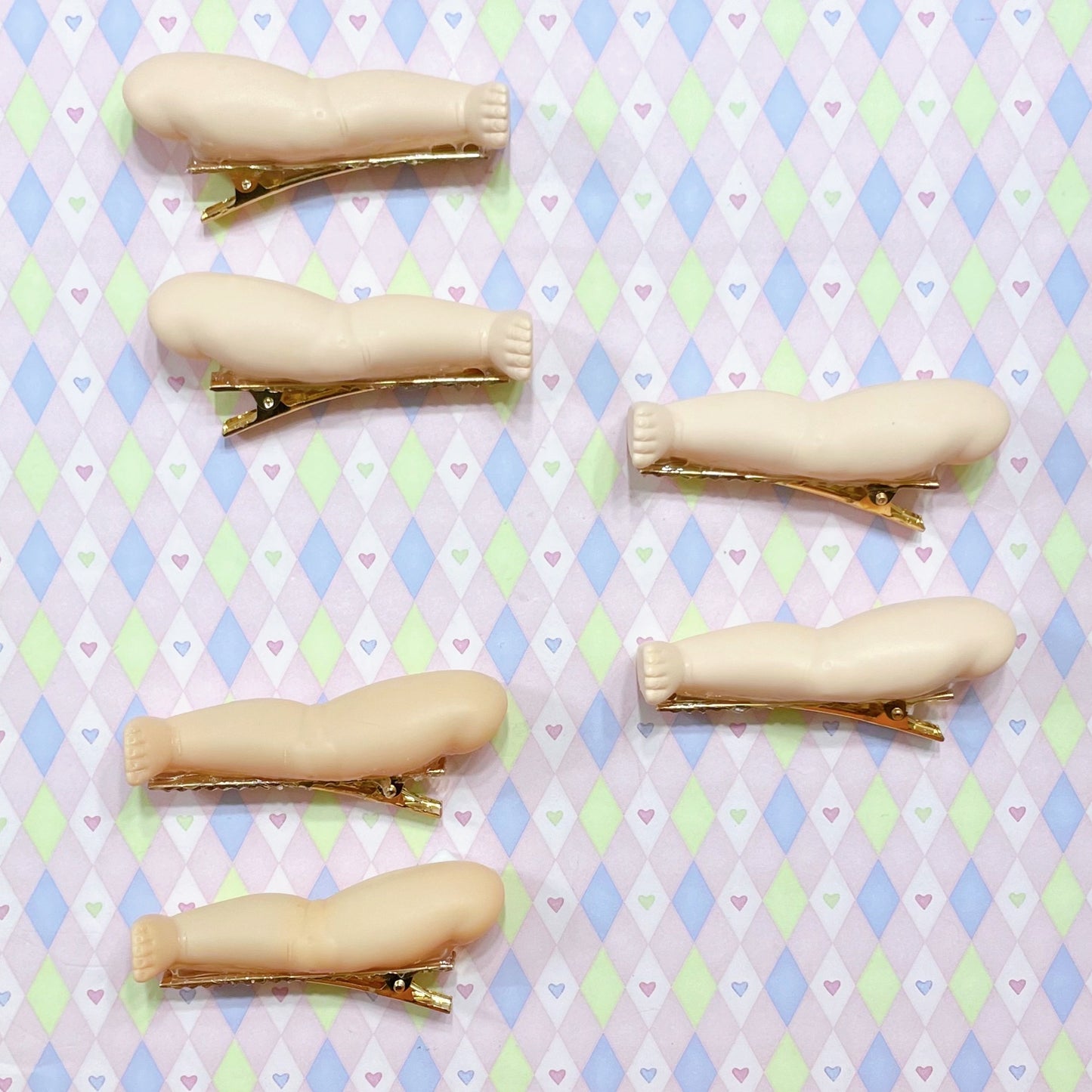 vintage doll leg creepy cute upcycled hairclip sets!