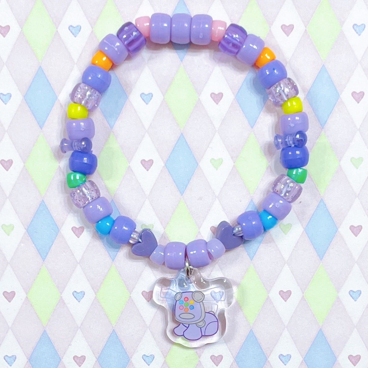 i-dog rainbow acrylic charm kandi bracelets!