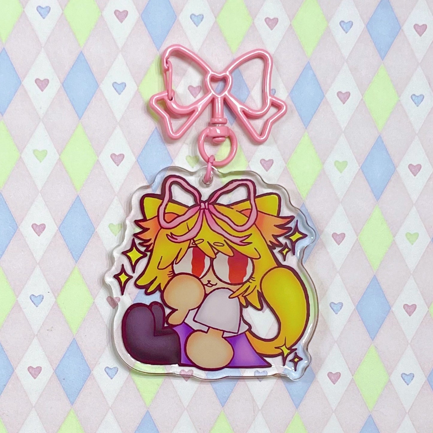type moon neco arc coquette double sided epoxy acrylic keychain! (2.35")