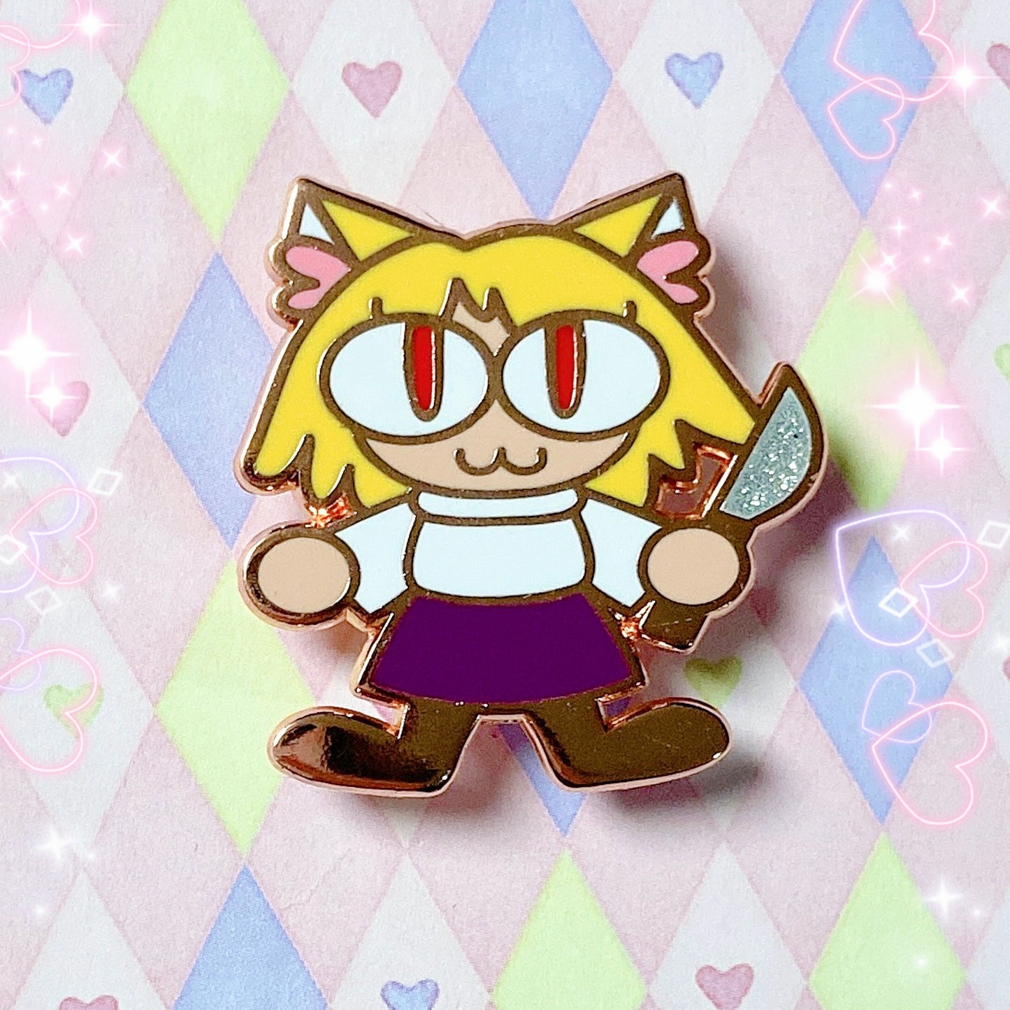 type moon neco arc knife glitter copper enamel pin! (1.5")