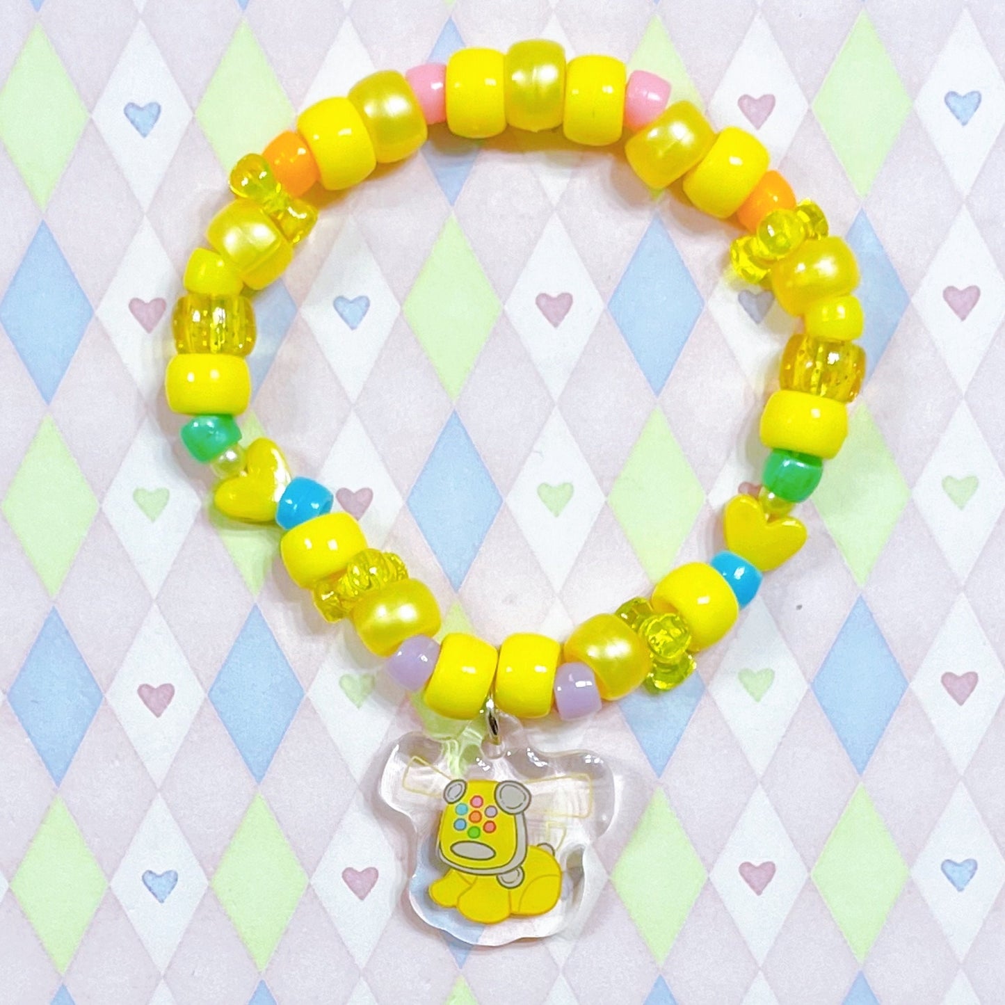 i-dog rainbow acrylic charm kandi bracelets!