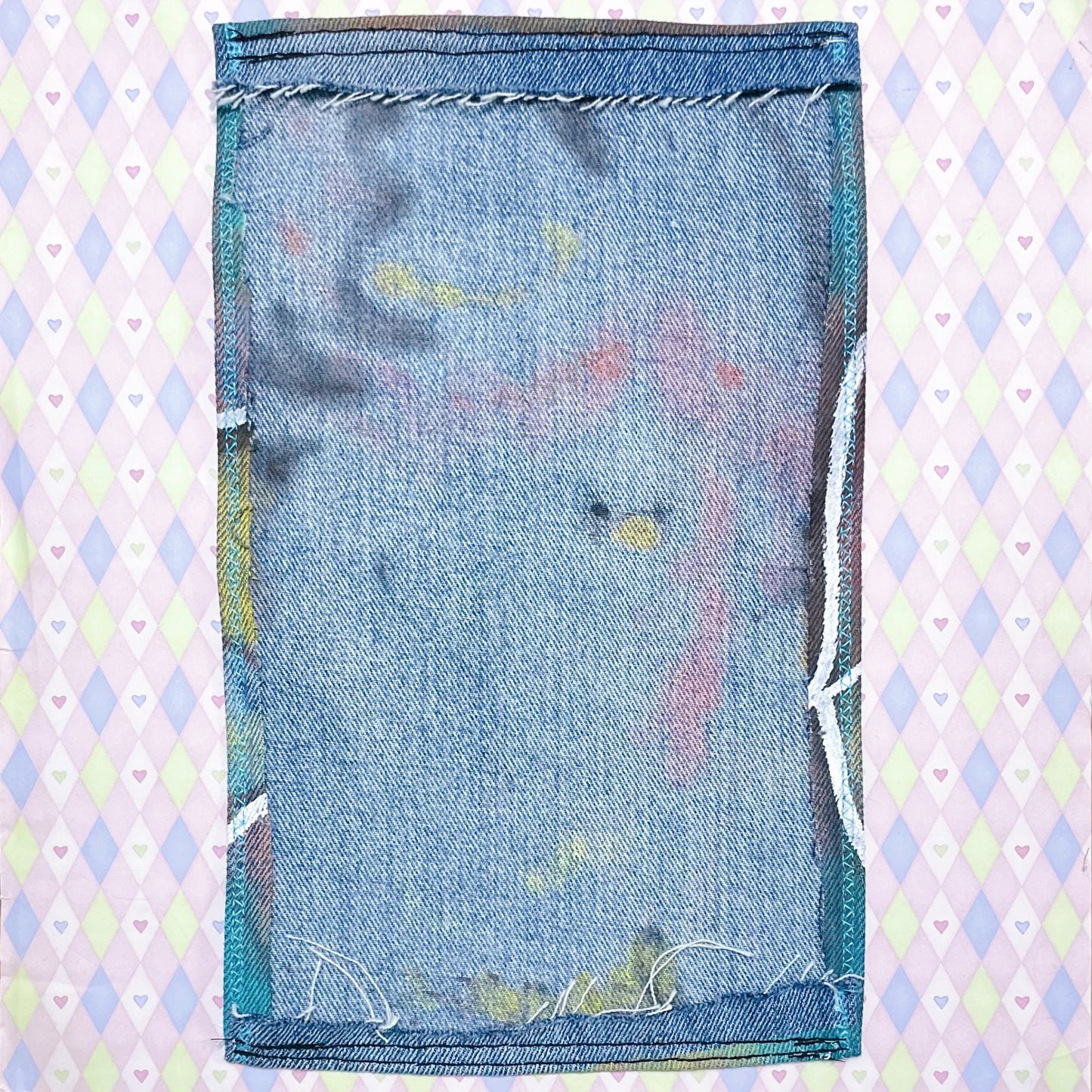 heaven angel puppy kawaii airbrushed denim jumbo fabric patch!