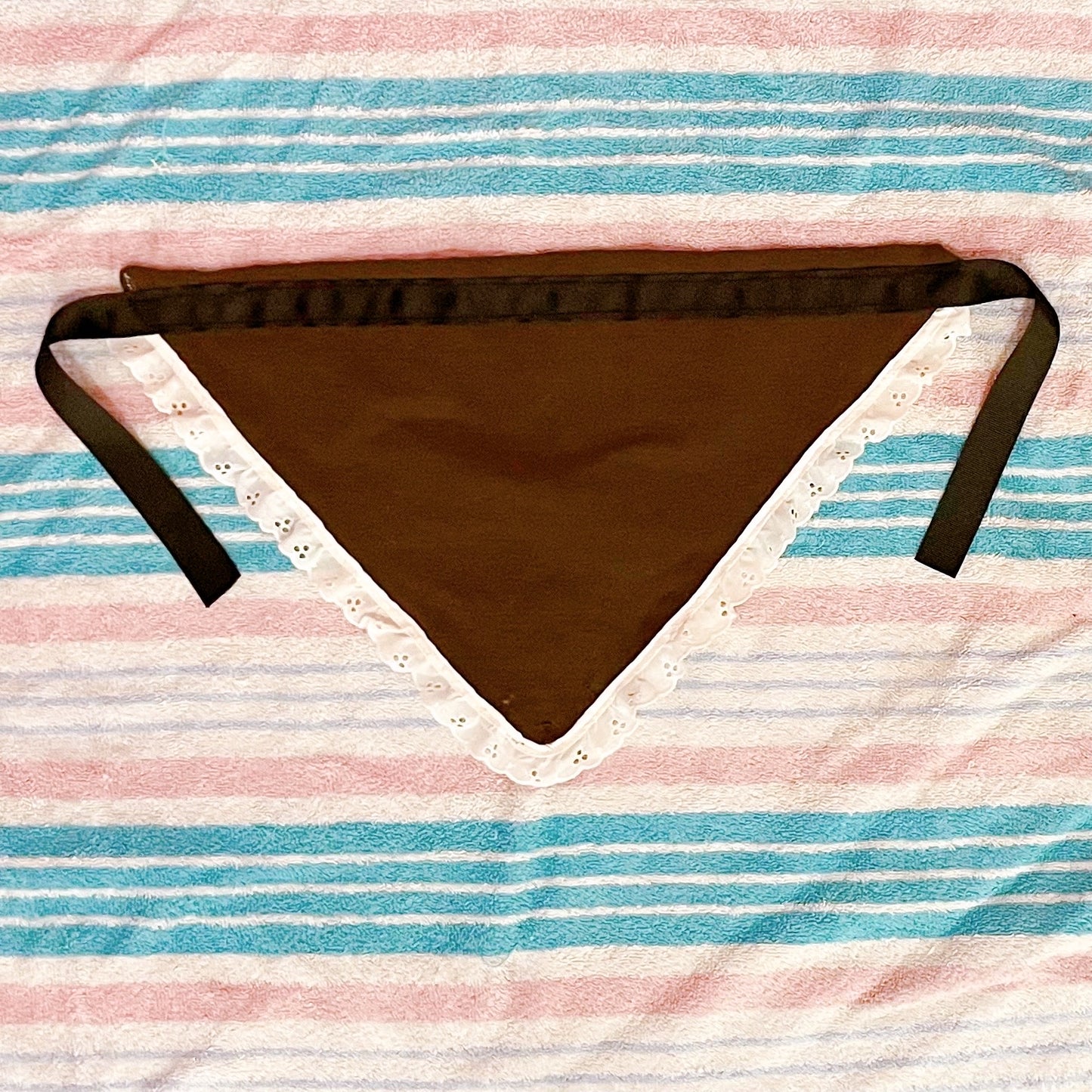 green brown camo lace button fabric bandana!