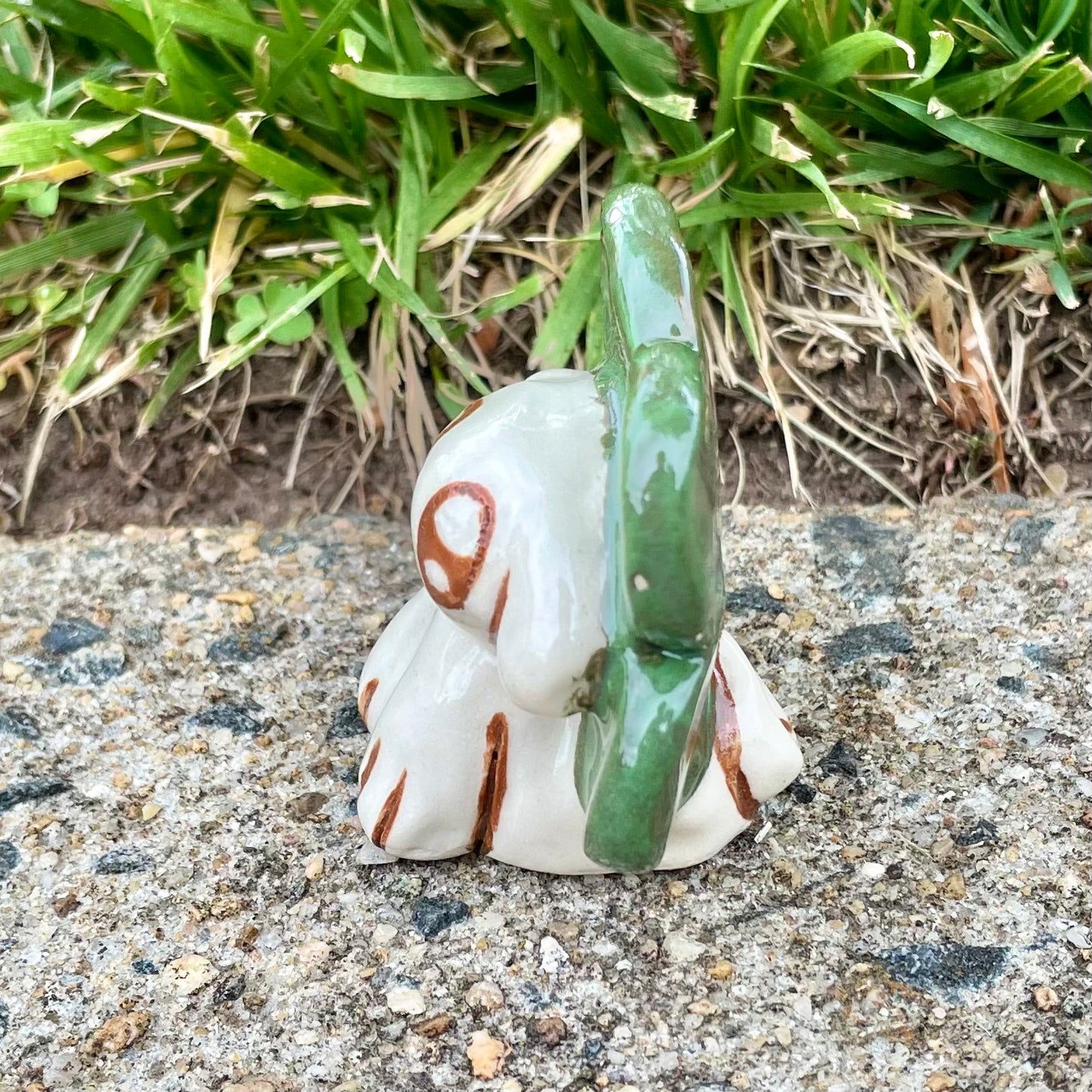 mini cloverdog handmade ceramic stoneware figure!