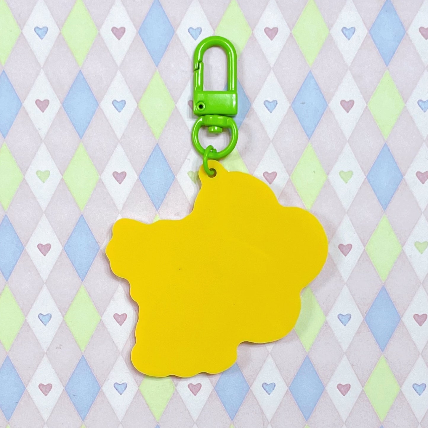 yotsuba four leaf clover solid yellow acrylic keychain! (3")