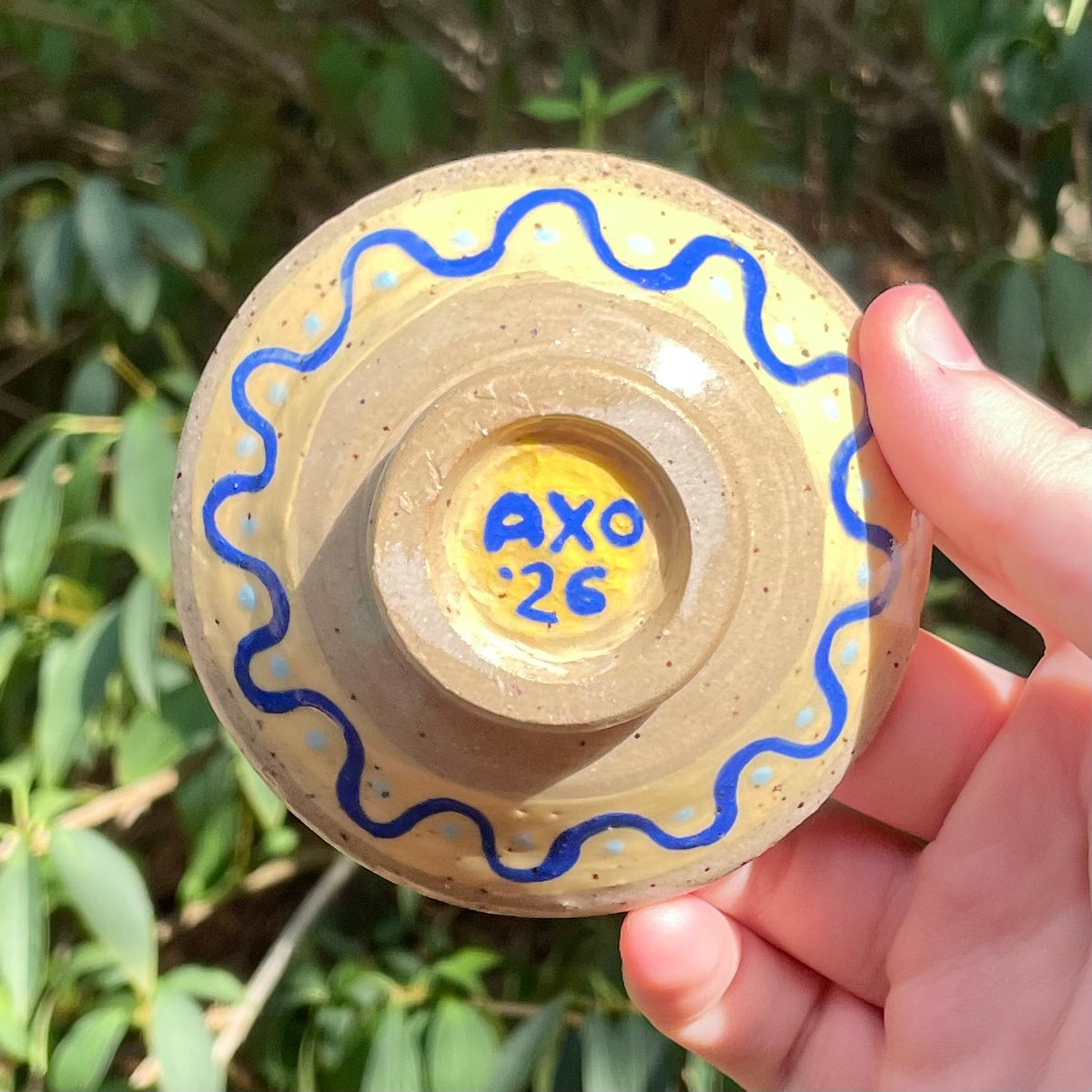 mini yellow chao wheel thrown ceramic stoneware dish!