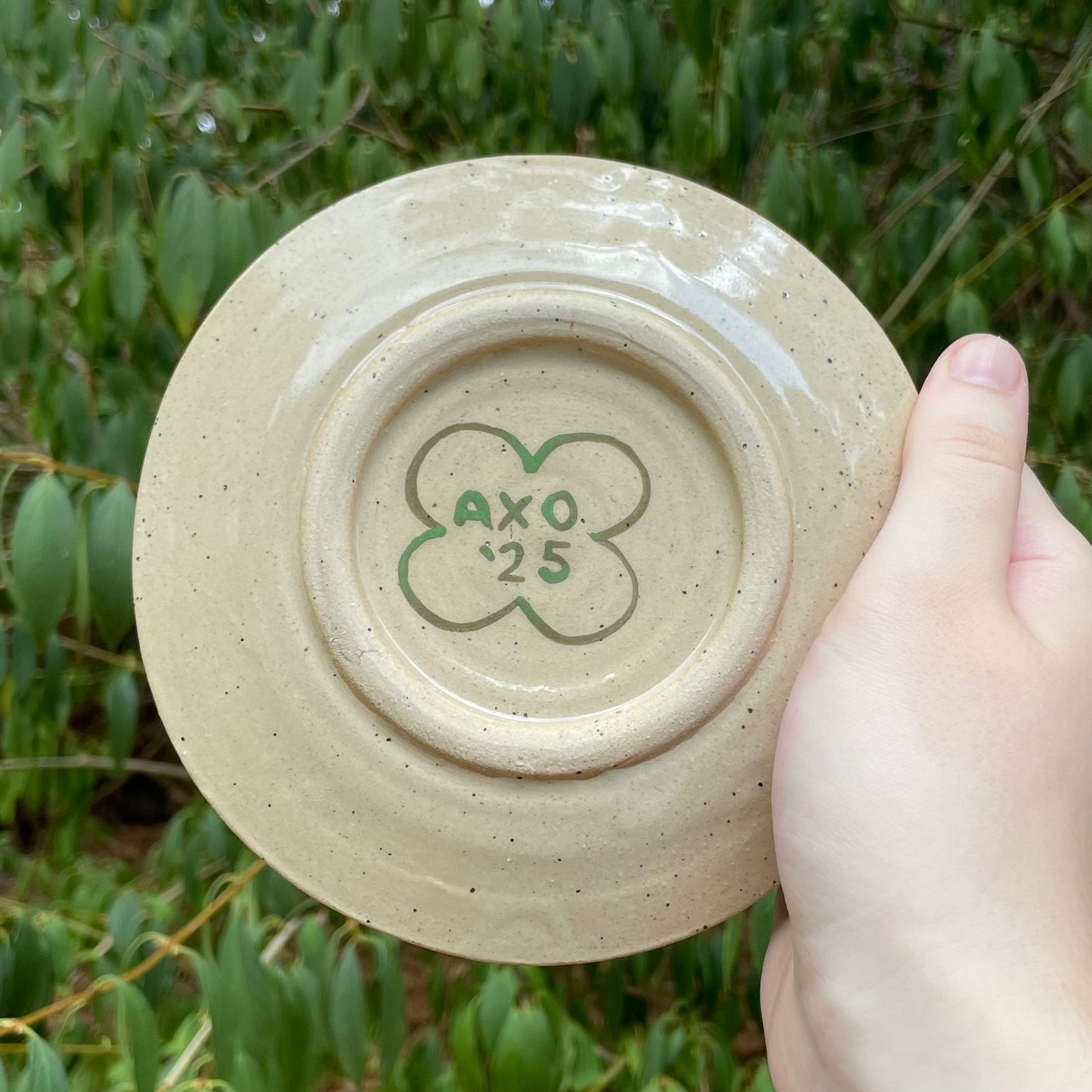 green puppy dog kawaii ceramic stoneware plate!