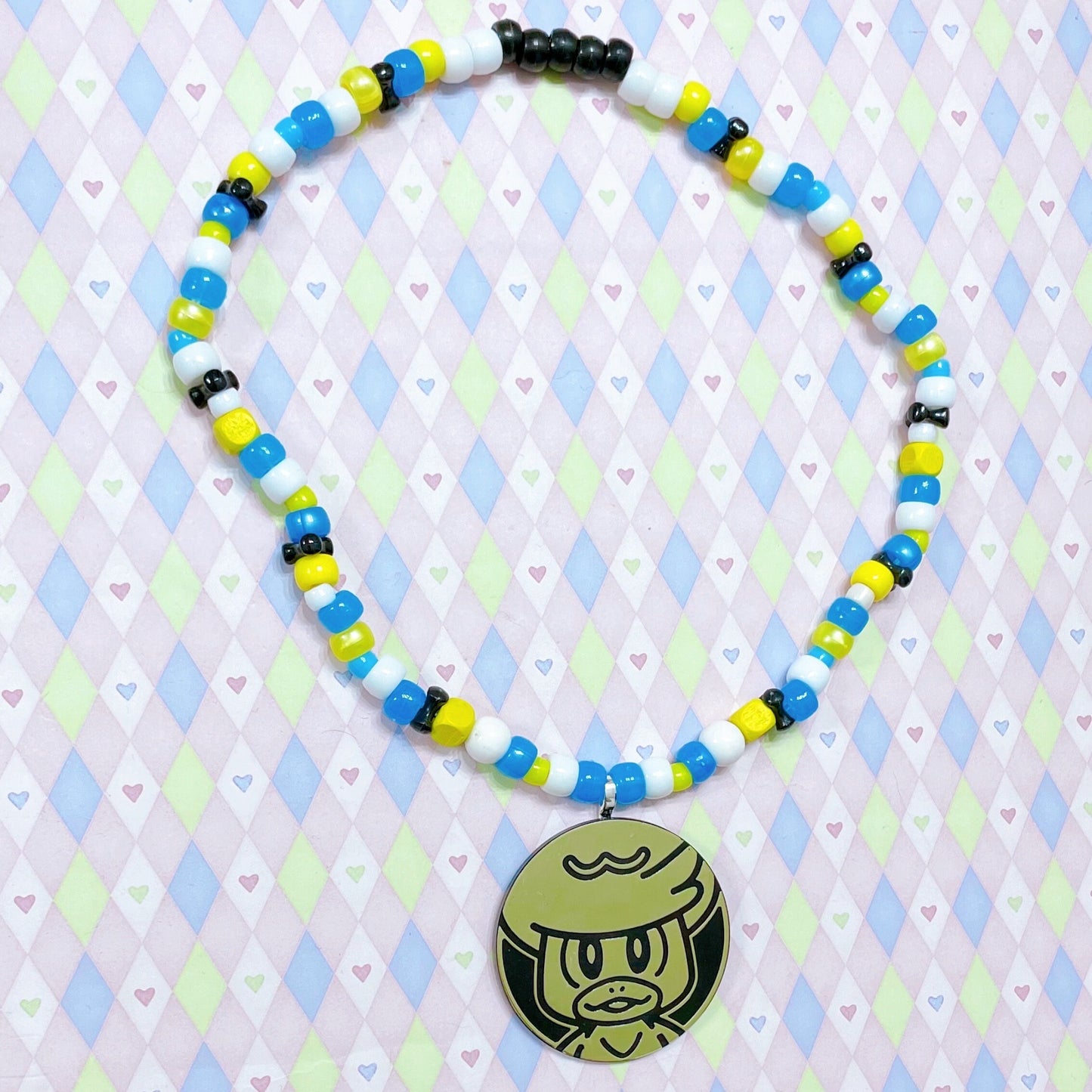 pokemon zeraora quaxly yellow blue coin kandi necklaces!