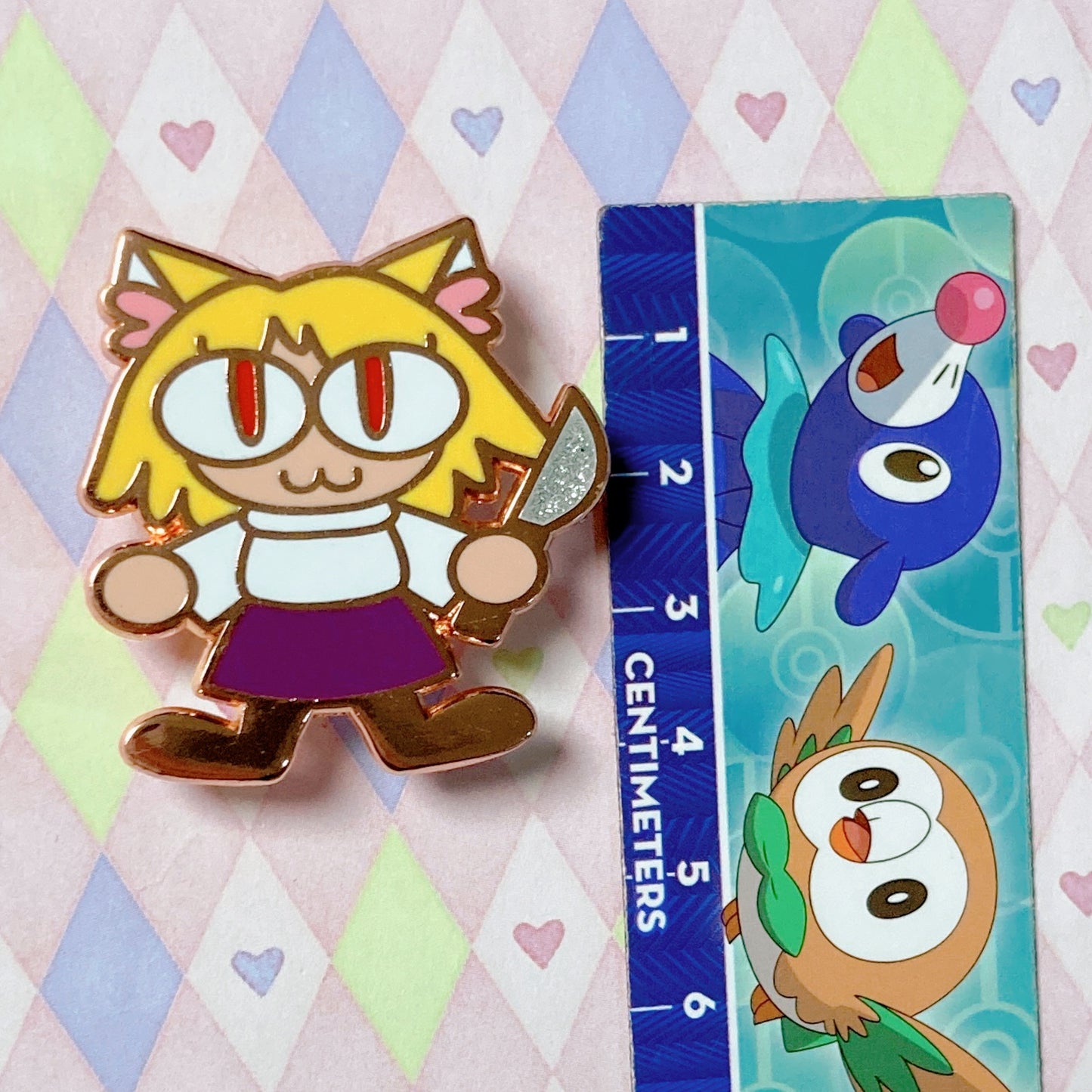 type moon neco arc knife glitter copper enamel pin! (1.5")