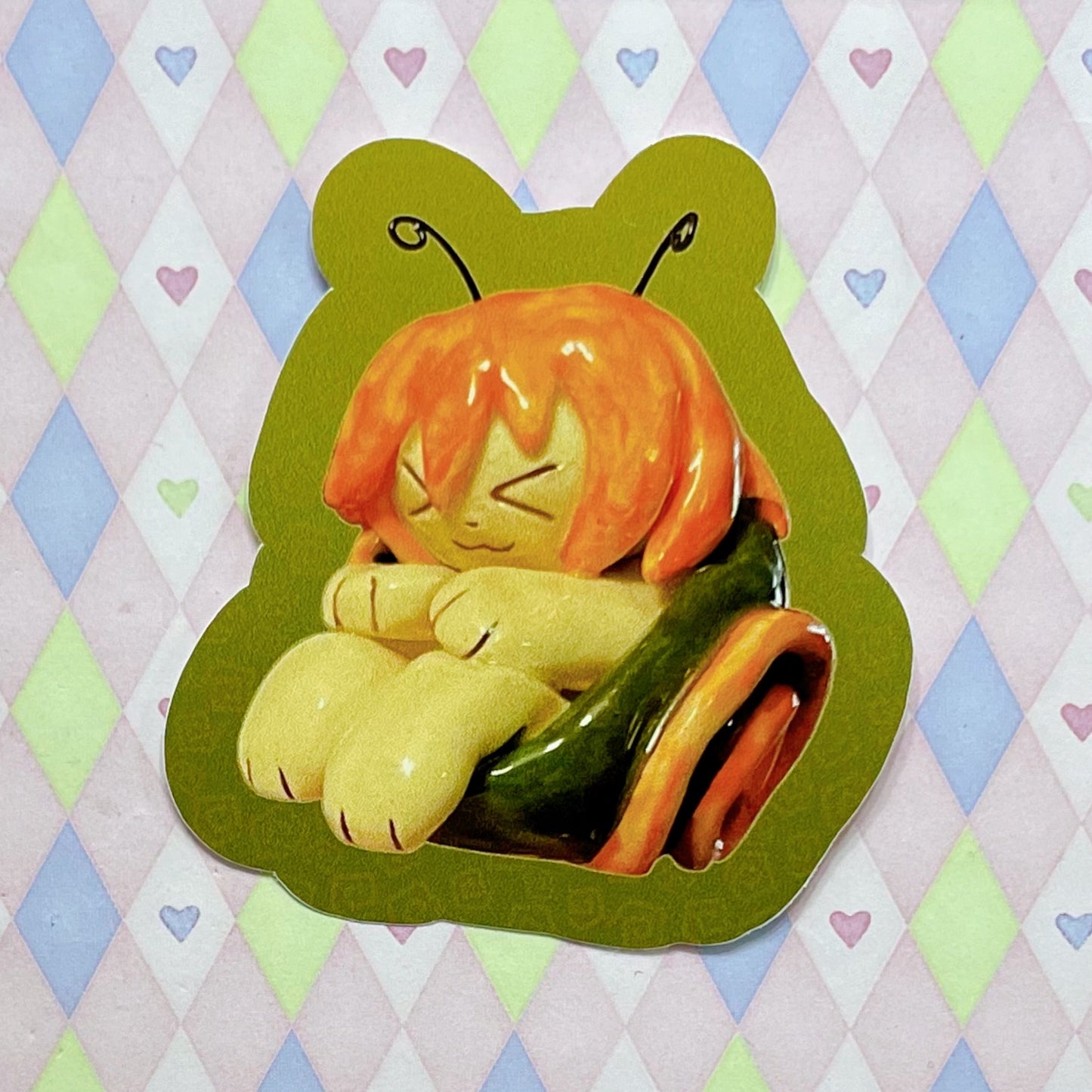 snail girls kawaii ceramic vinyl stickers! (3")