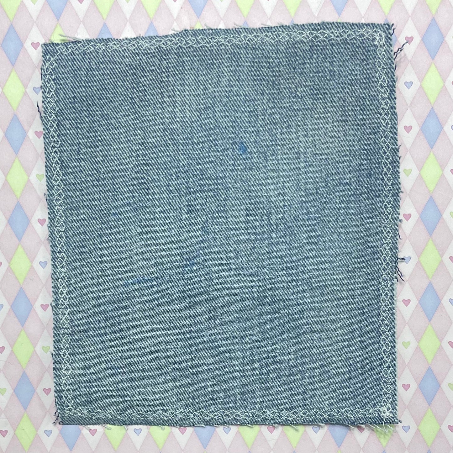 blue snail kawaii airbrushed denim jumbo fabric patch!