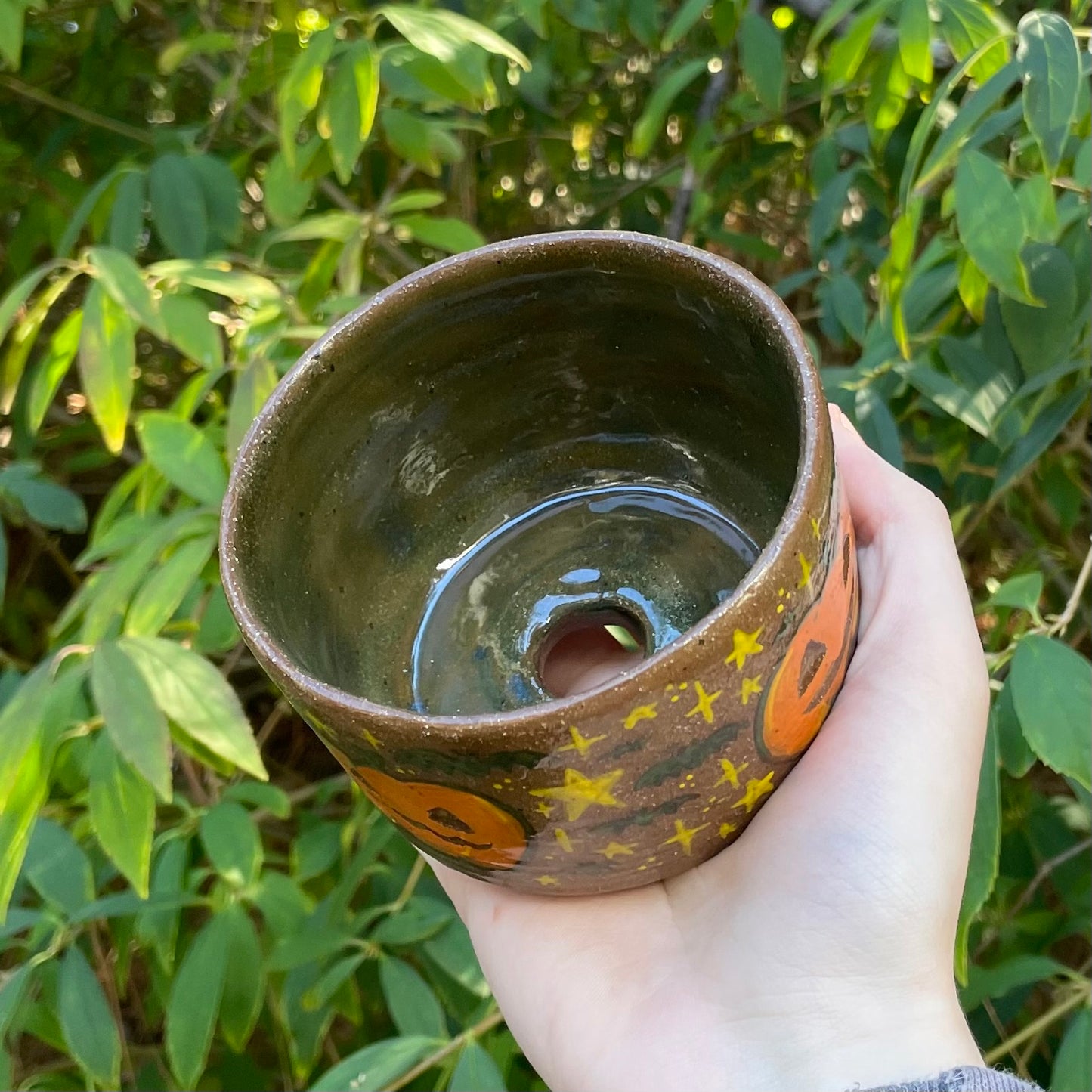 halloween jack o lantern pumpkin kawaii ceramic stoneware flower pot!