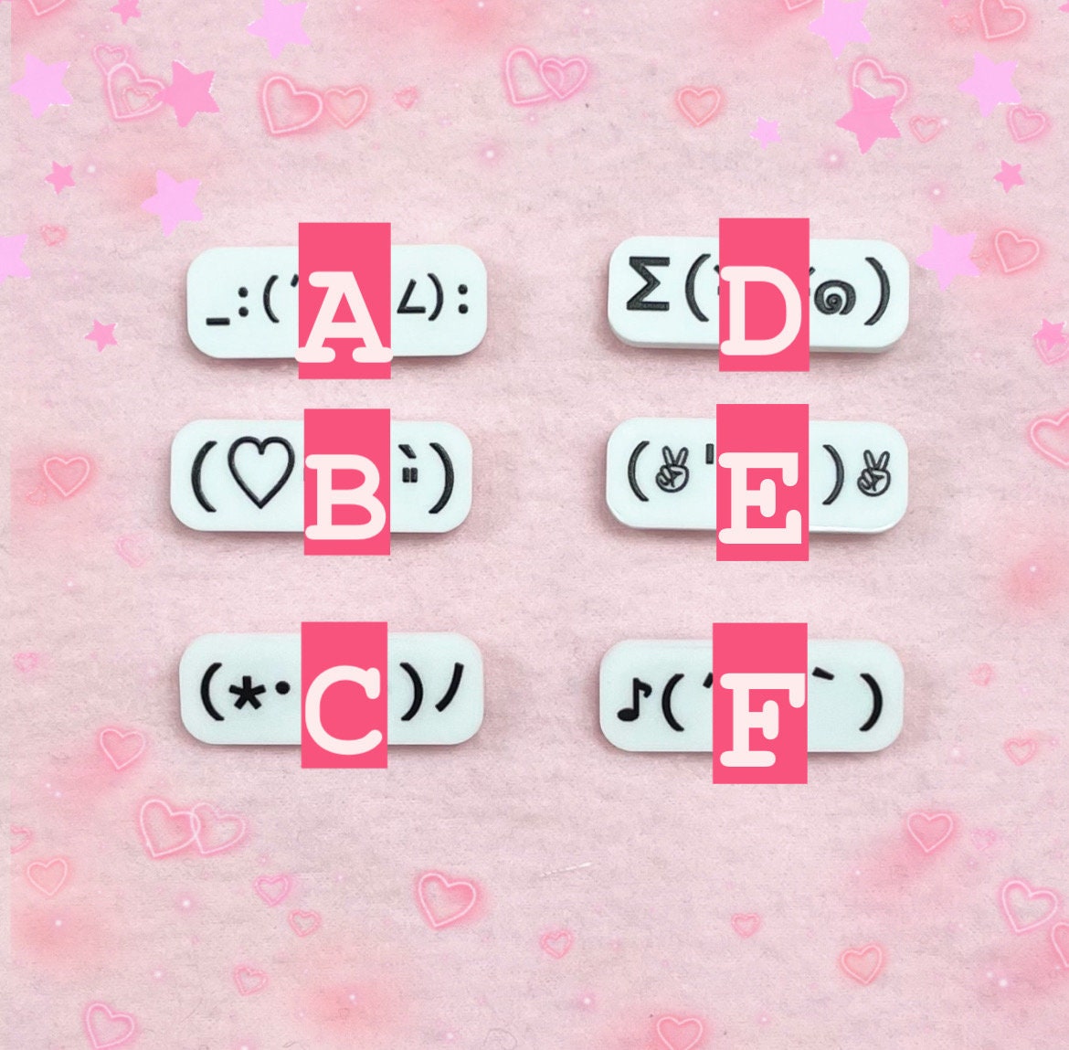 kaomoji japanese emoticon kawaii decora cute acrylic pins! (1.5")