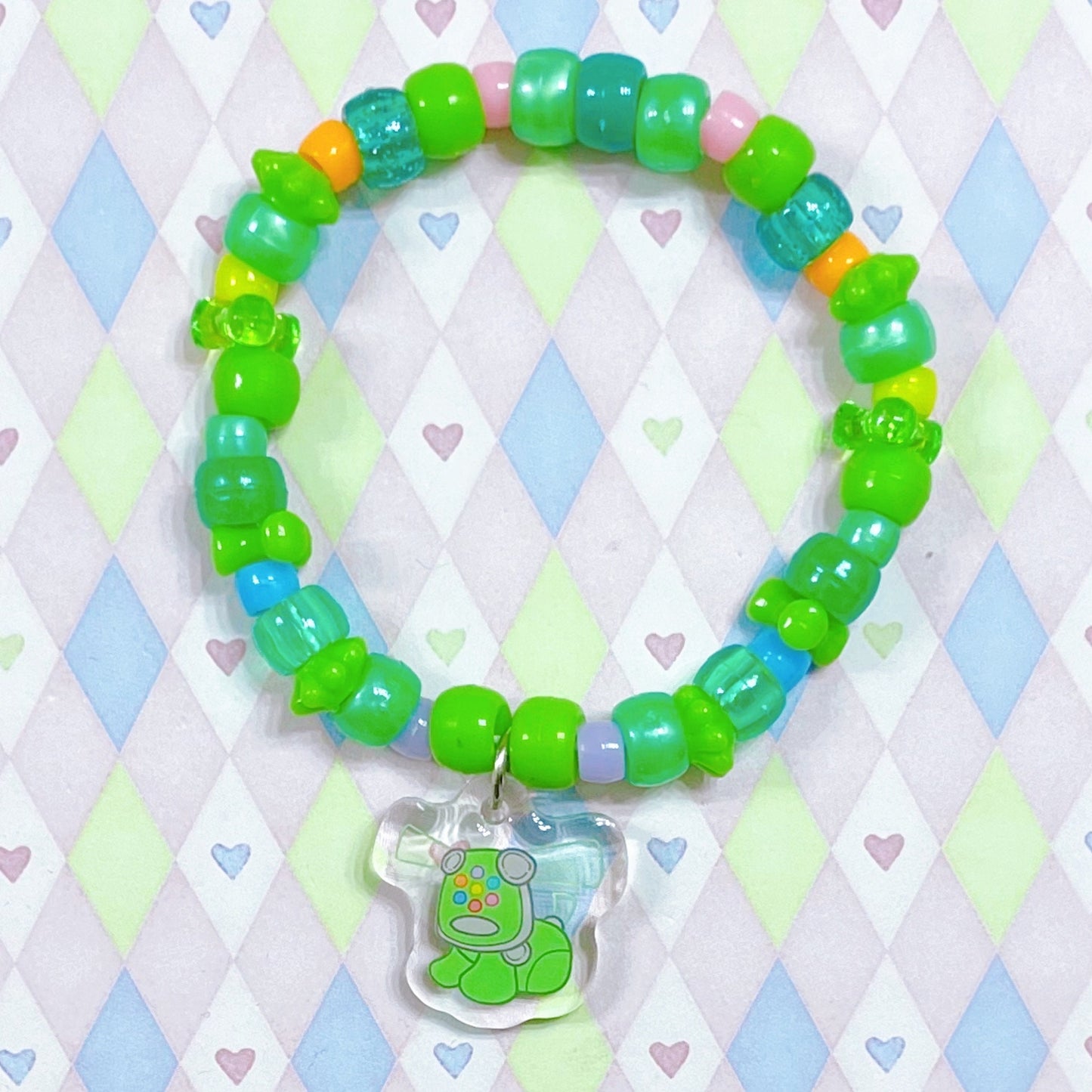 i-dog rainbow acrylic charm kandi bracelets!