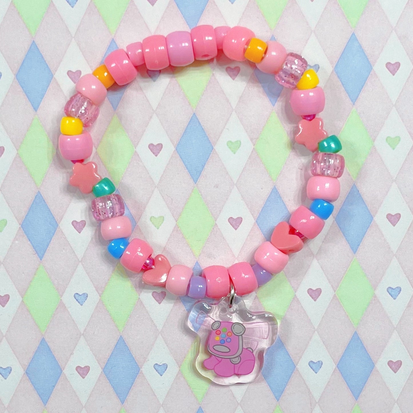 i-dog rainbow acrylic charm kandi bracelets!