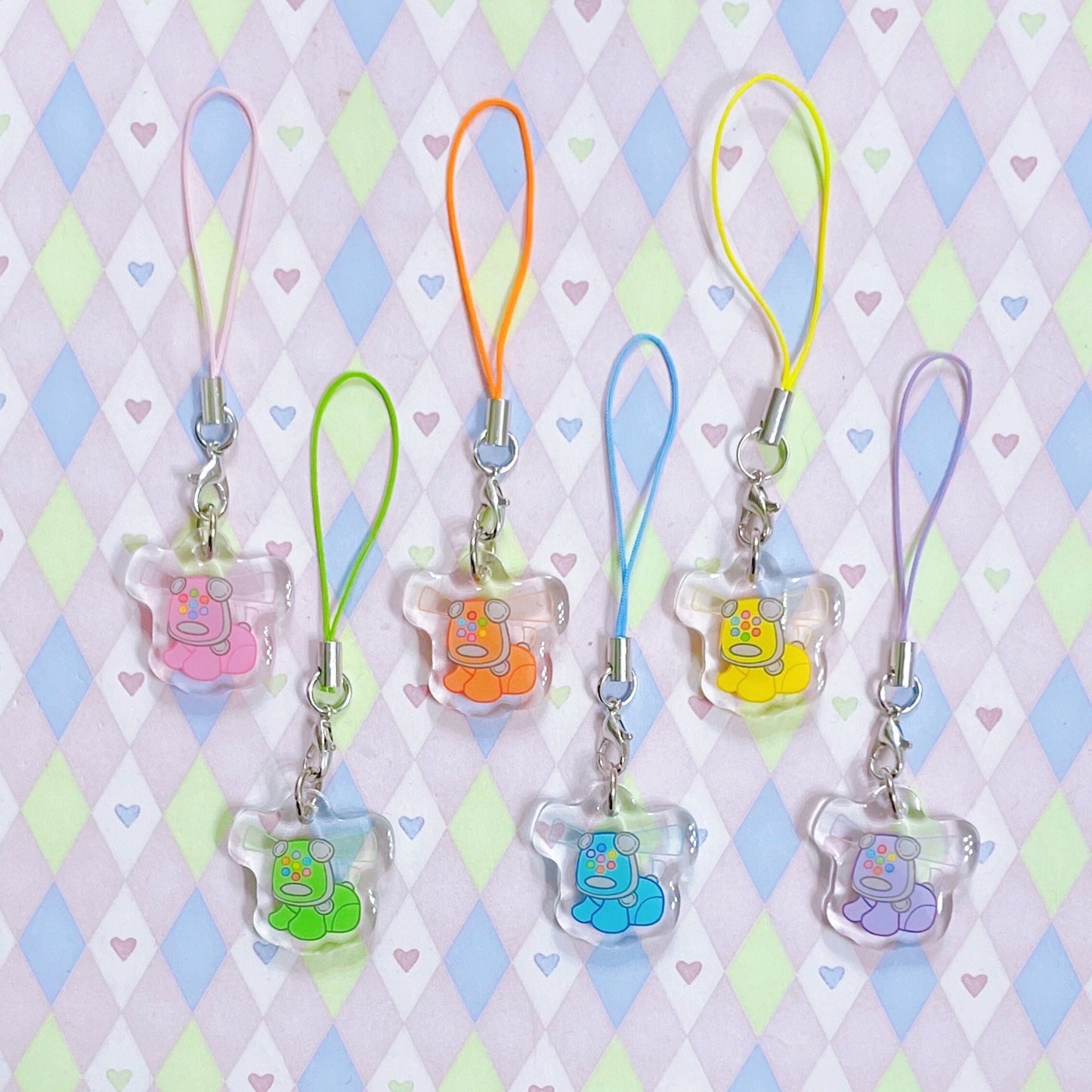 i-dog robot toy puppy mini double sided acrylic strap keychains! (1")