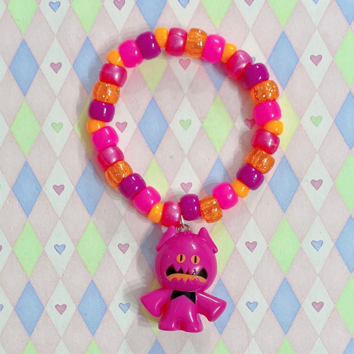 pink monster kandi bracelet!