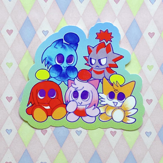 sonic chao group vinyl sticker! (3")