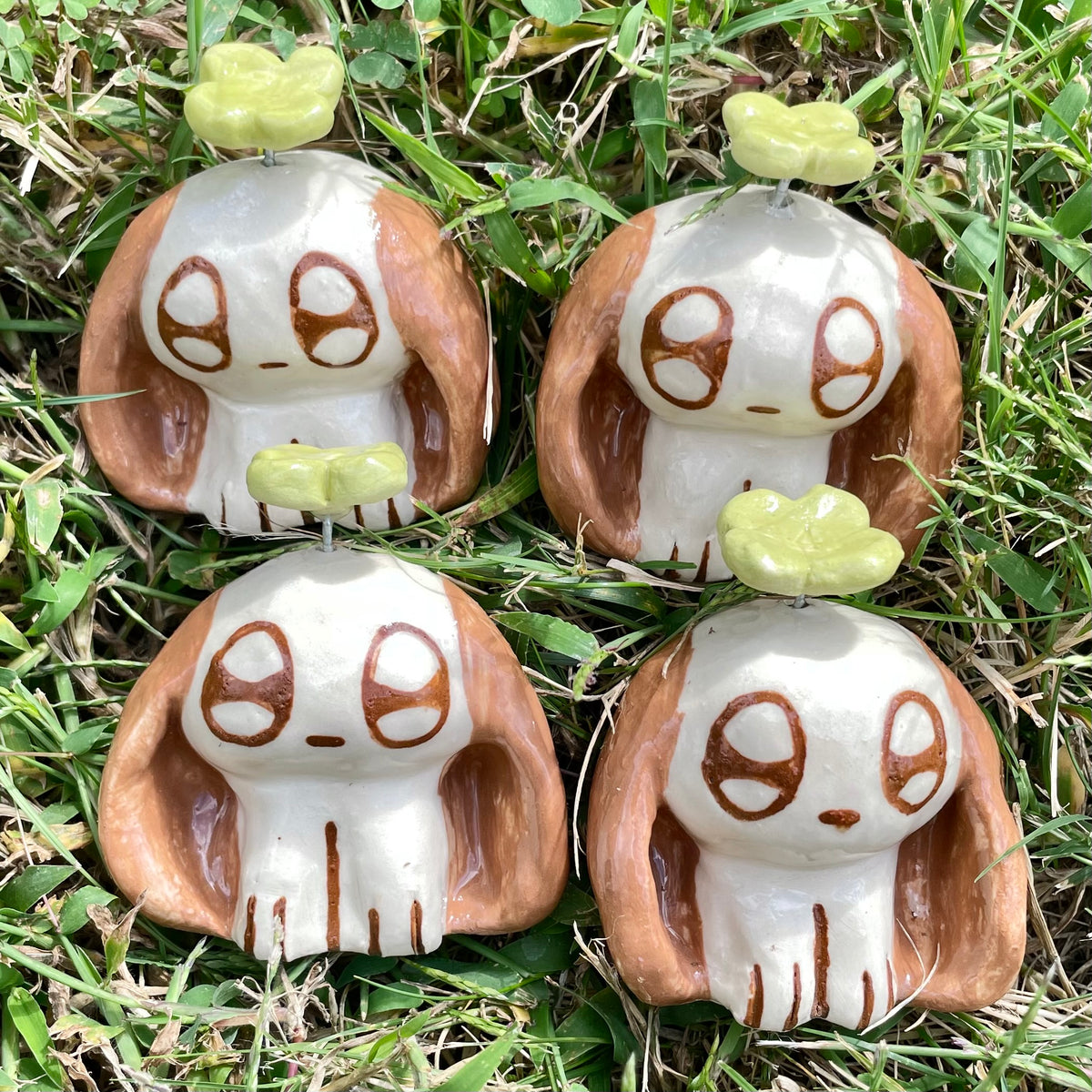 mini sprout puppy handmade ceramic stoneware figure!