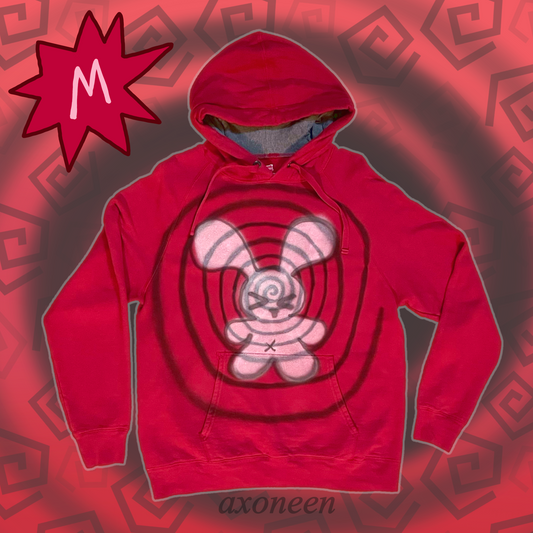 red black airbrushed spiral bunny cyber hoodie! (medium)