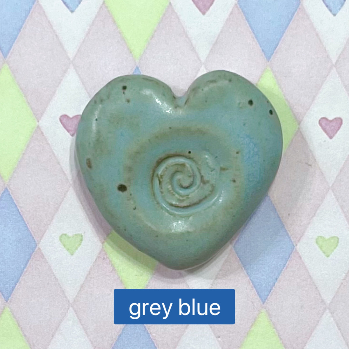 heart spiral mini ceramic stoneware worry stones!