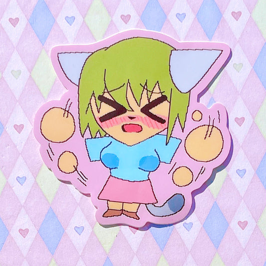 nyan neko sugar girls raku-chan stimming sticker! (3")