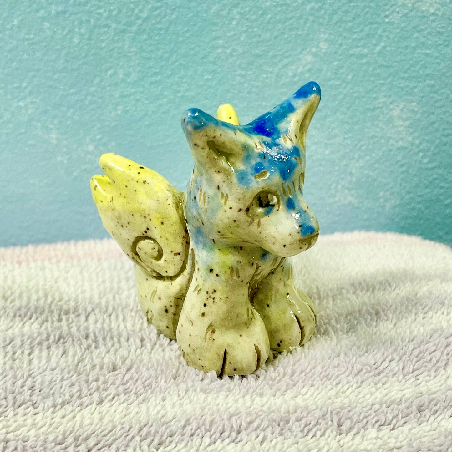 angel husky handmade ceramic stoneware figures!