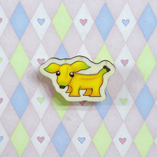 banana dog wooden pin! (1.5")