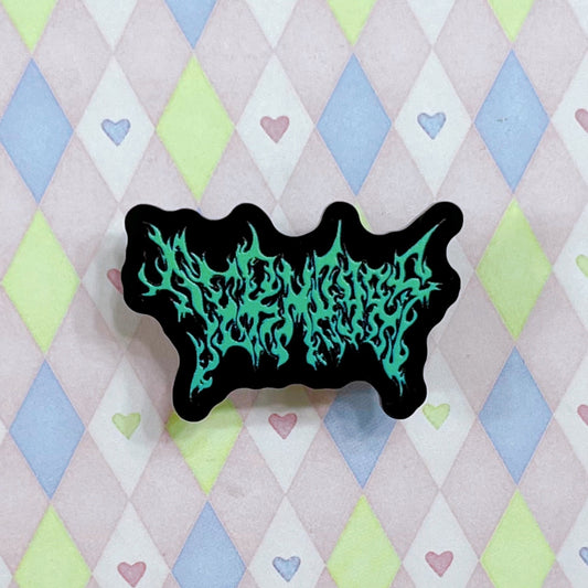 jerma985 black green metal text youtube twitch acrylic pin! (1.75")