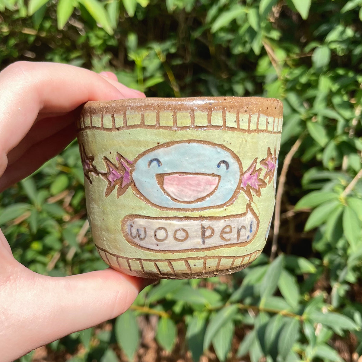blue purple water creature handmade ceramic stoneware mug!