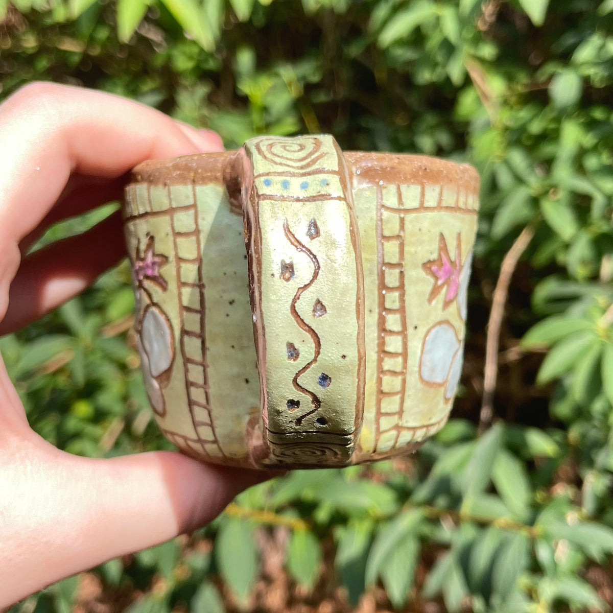 blue purple water creature handmade ceramic stoneware mug!