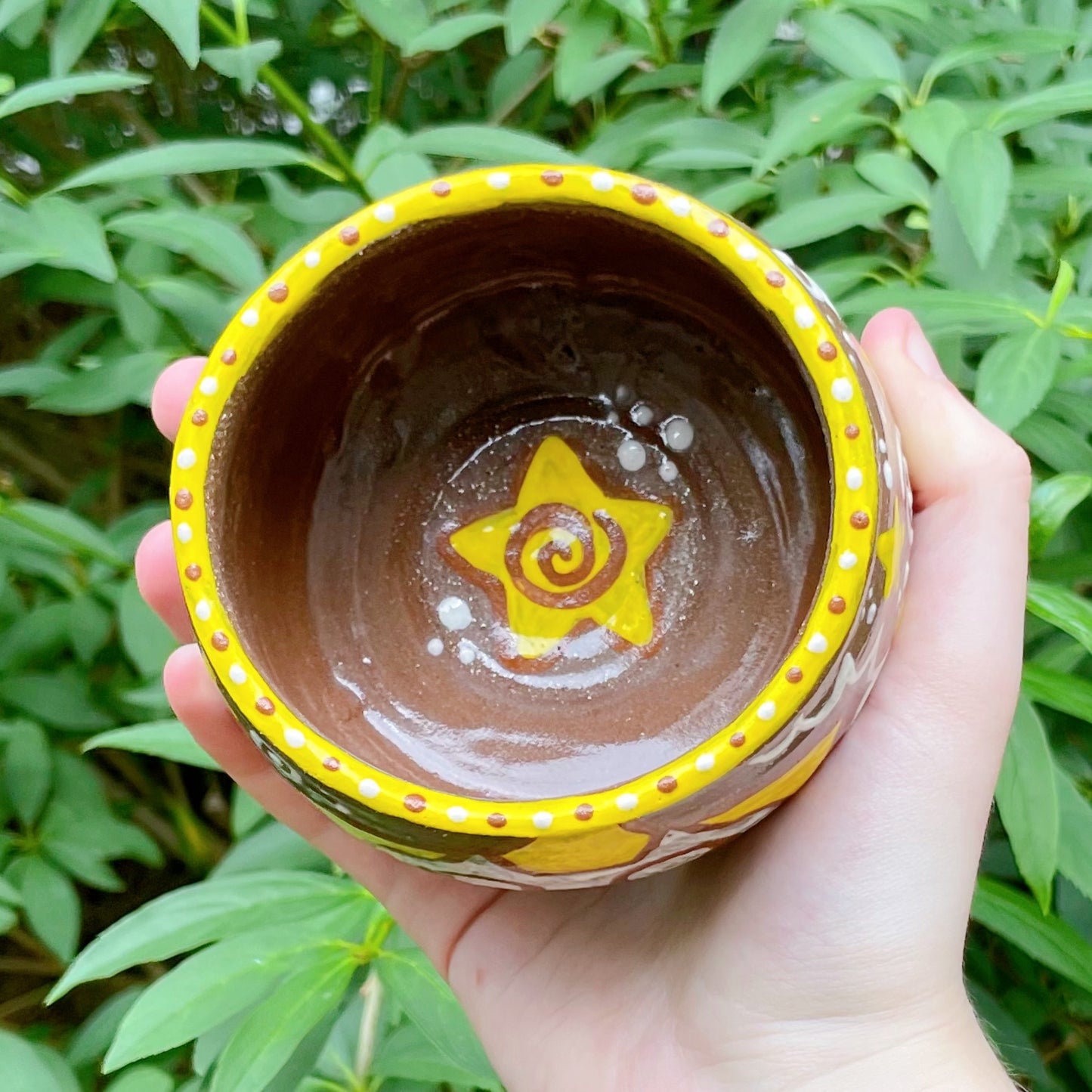 starcat white brown yellow kawaii stoneware ceramic bowl!