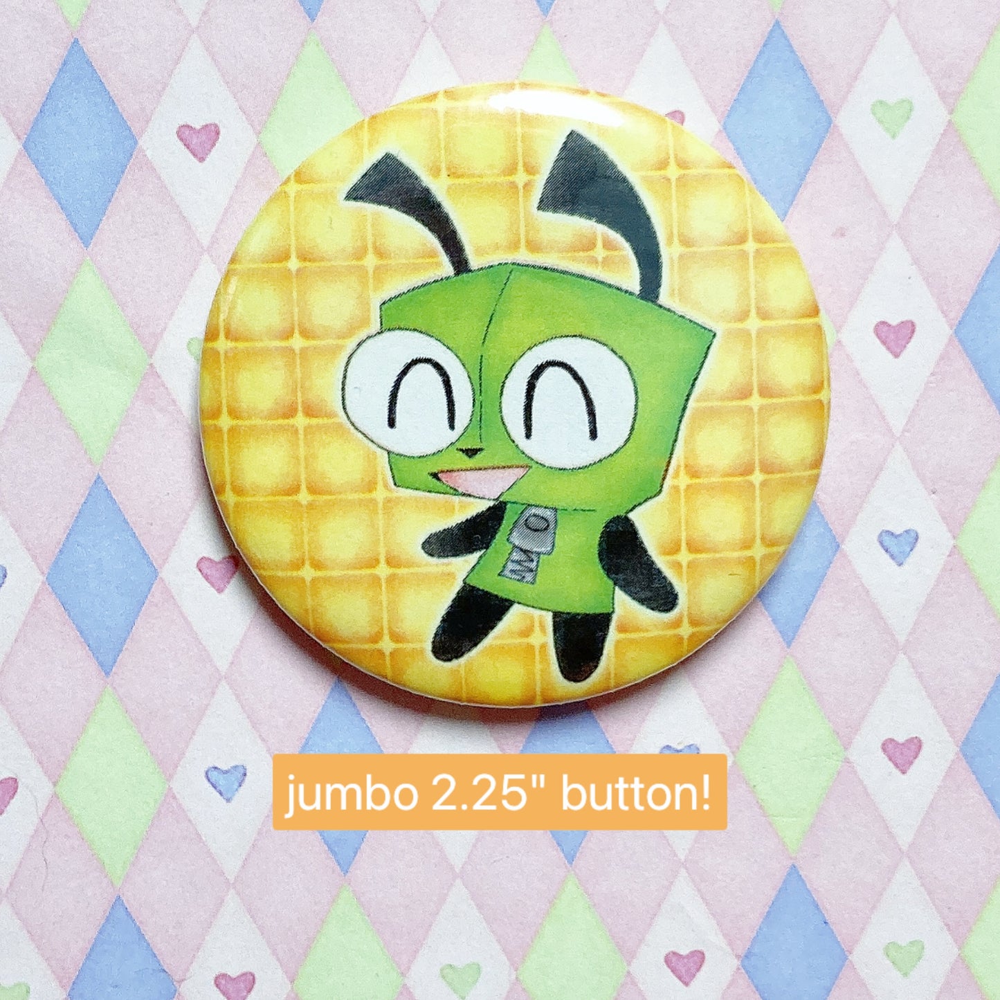 invader zim gir wafflez jumbo button! (2.25")