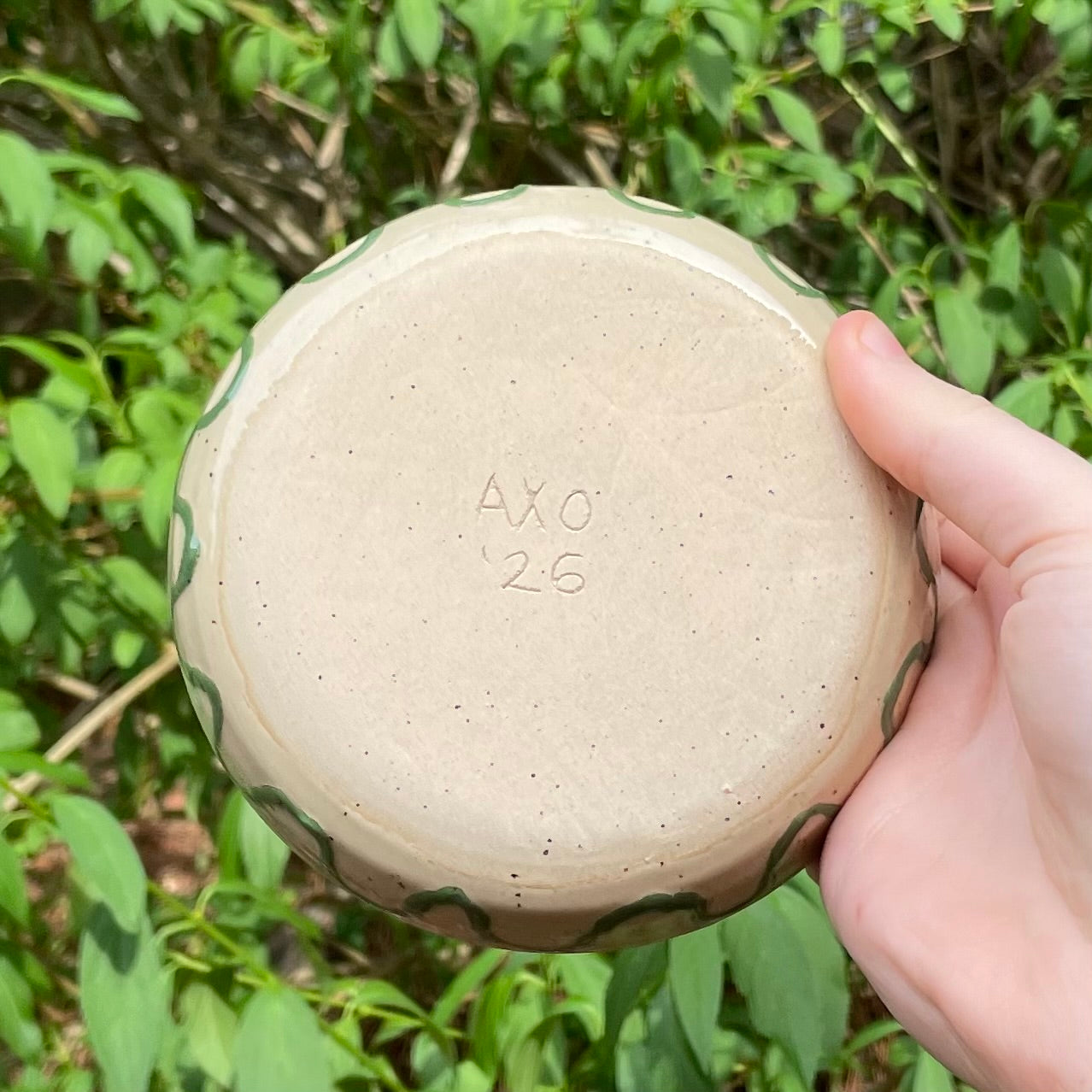 green chao wheel thrown ceramic stoneware dish!