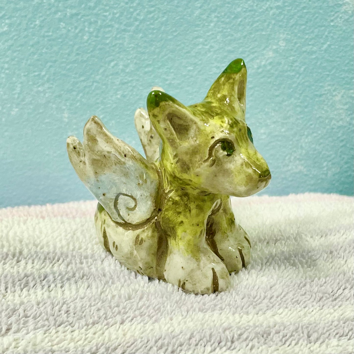 angel husky handmade ceramic stoneware figures!