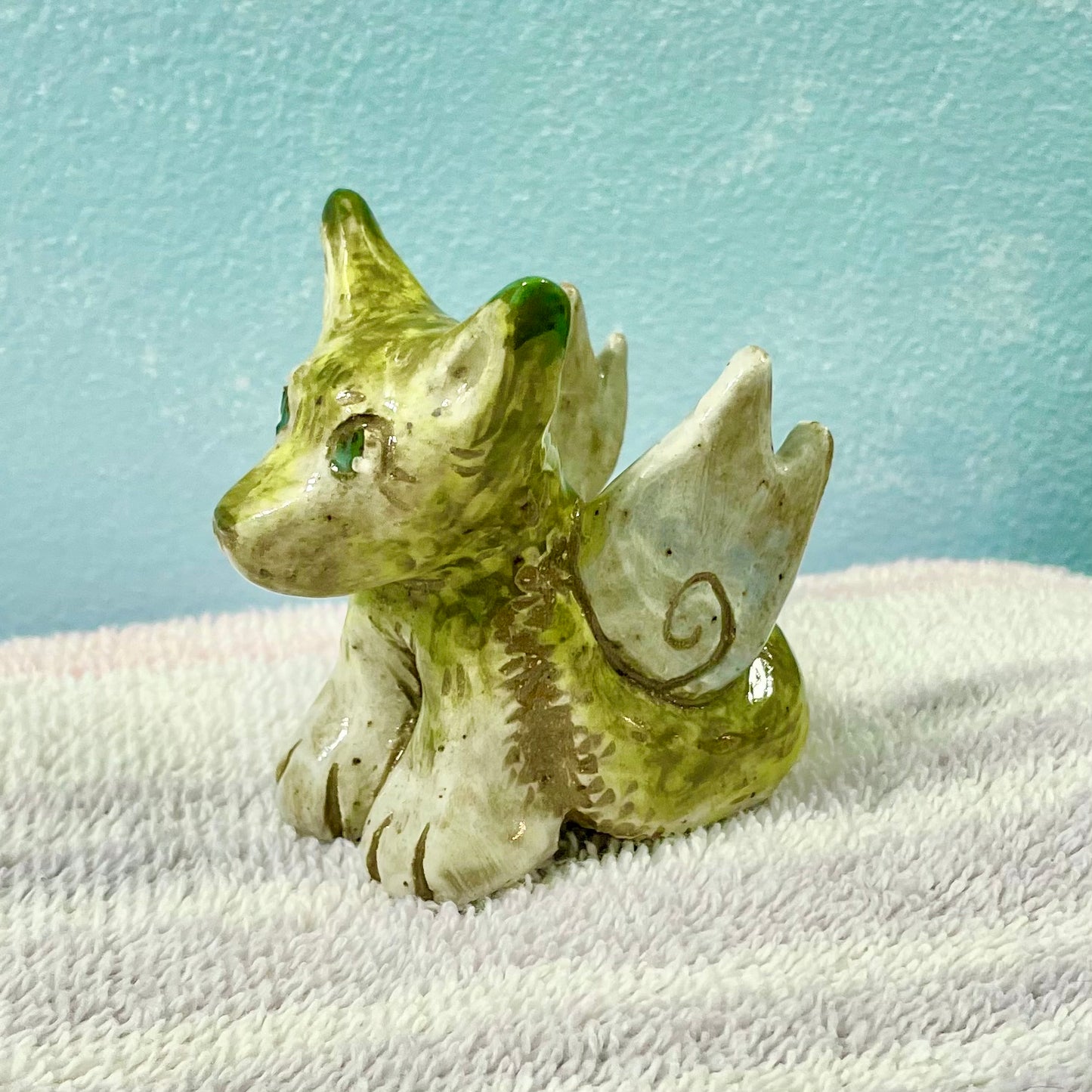 angel husky handmade ceramic stoneware figures!