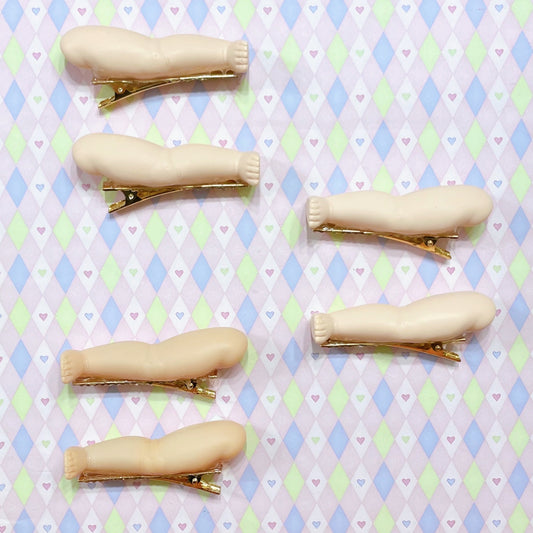 vintage doll leg creepy cute upcycled hairclip sets!