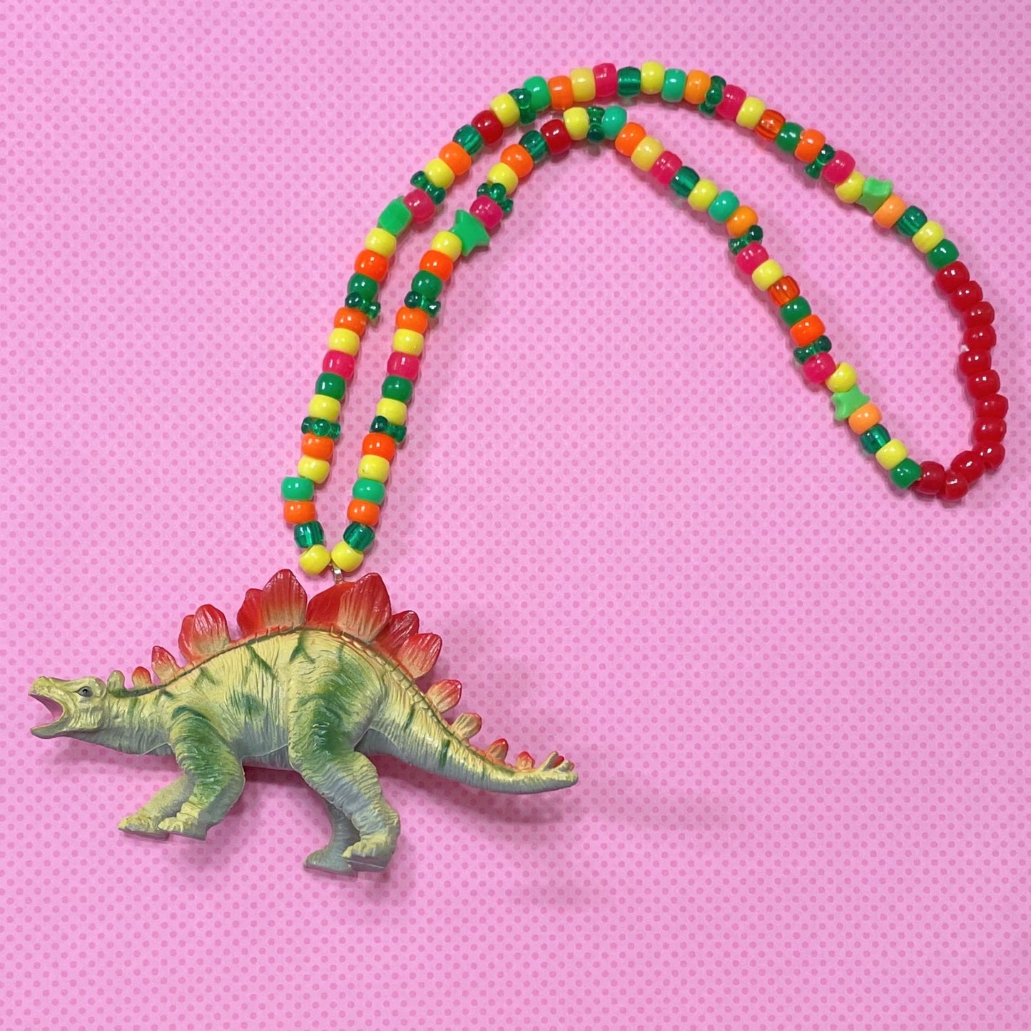 dinosaur handmade kandi necklace set!