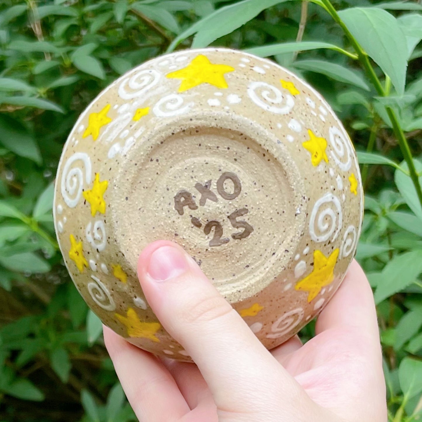 starcat white brown yellow kawaii stoneware ceramic bowl!