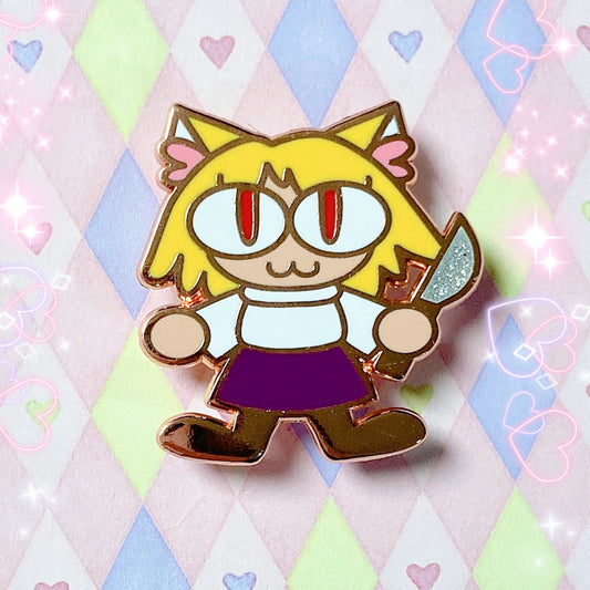 type moon neco arc knife glitter copper enamel pin! (1.5")