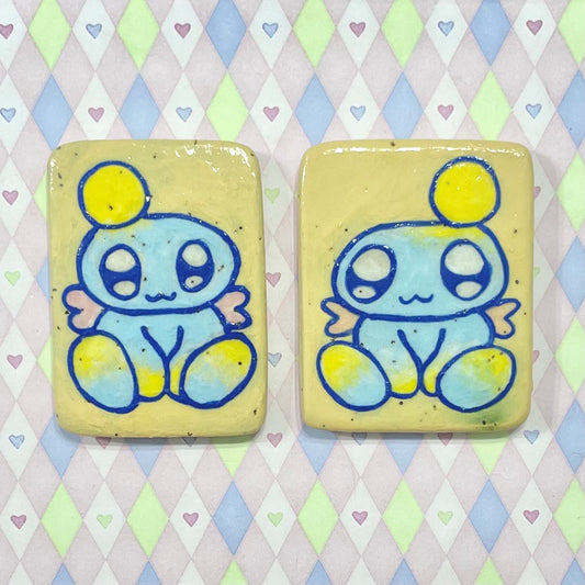 handpainted sonic chao kawaii ceramic stoneware magnets! (2"x2.5")