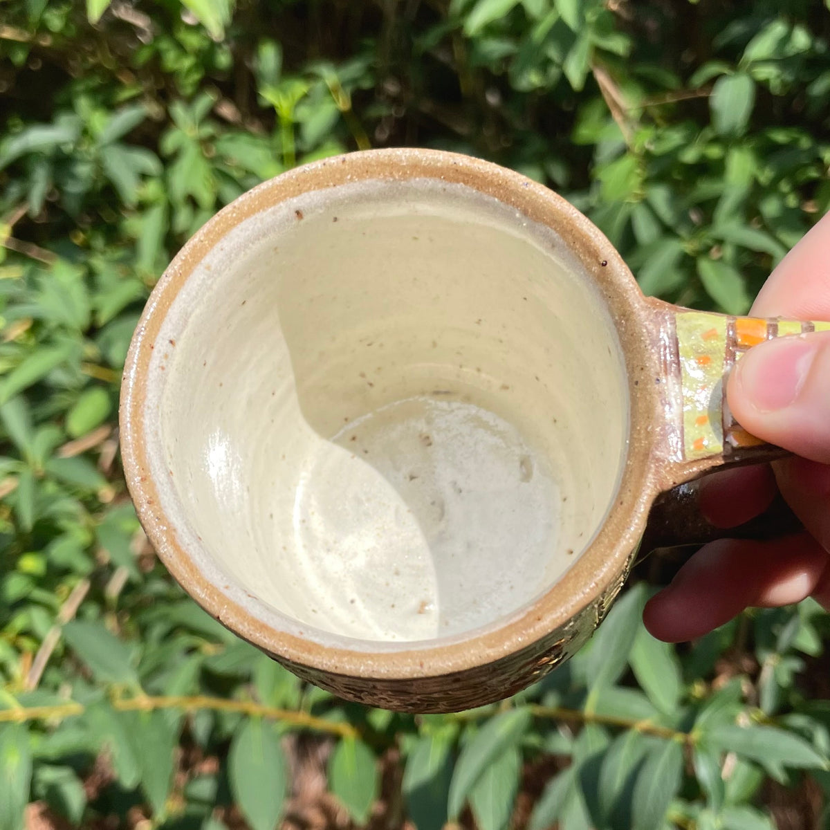 orange teddy bear moon handmade ceramic stoneware mug!