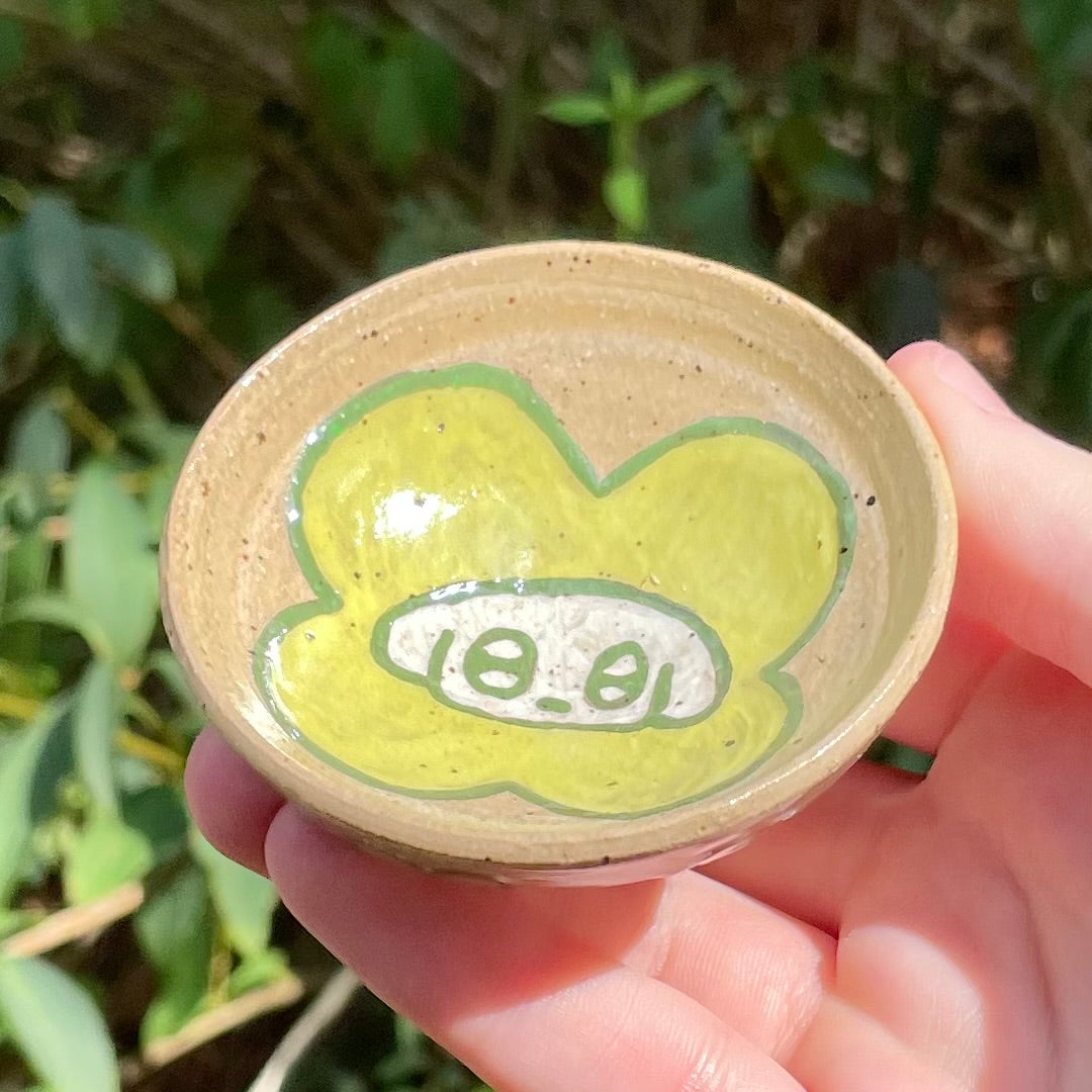 mini cloverdog wheel thrown ceramic stoneware dish!
