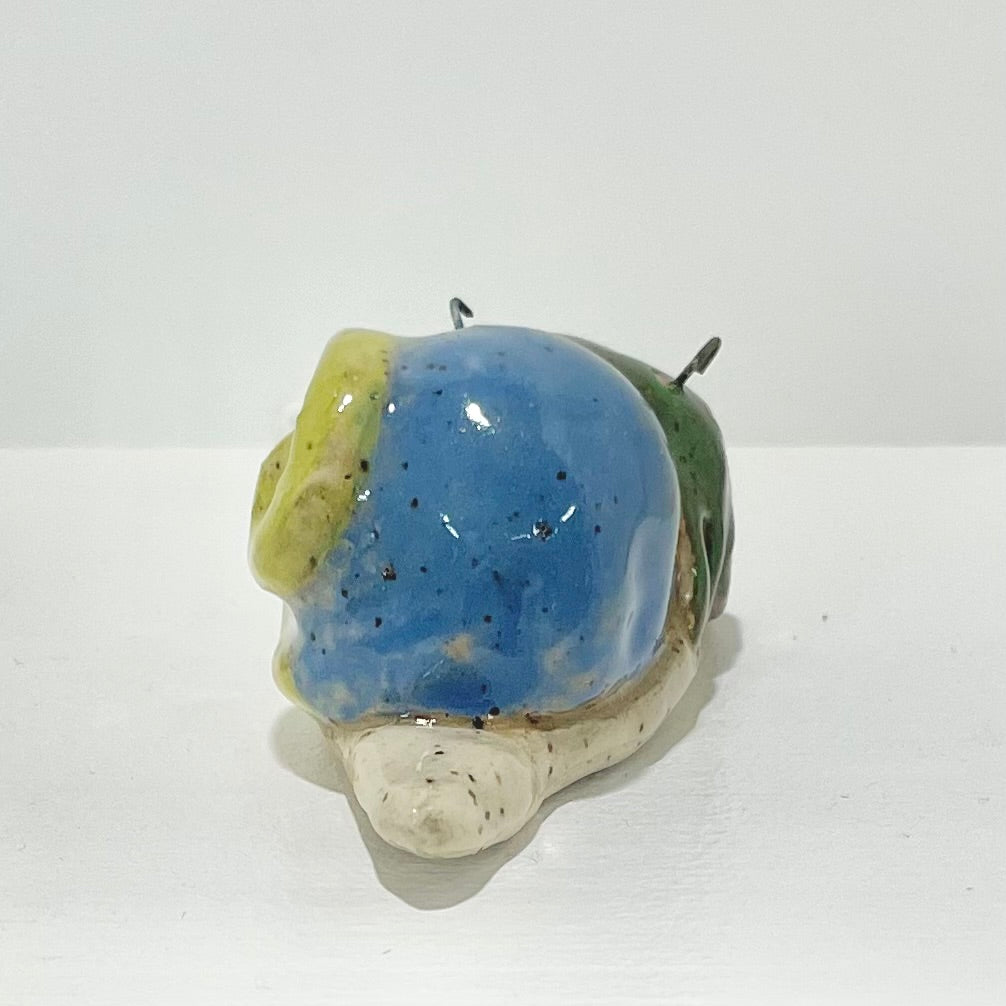 blue green snailgirl handmade ceramic stoneware figure!